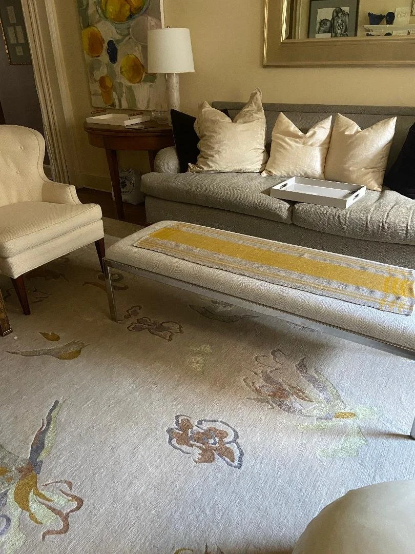 Our Mesa Linen table runner provides the finishing touch for this serene and elegant Upper East Side living room.