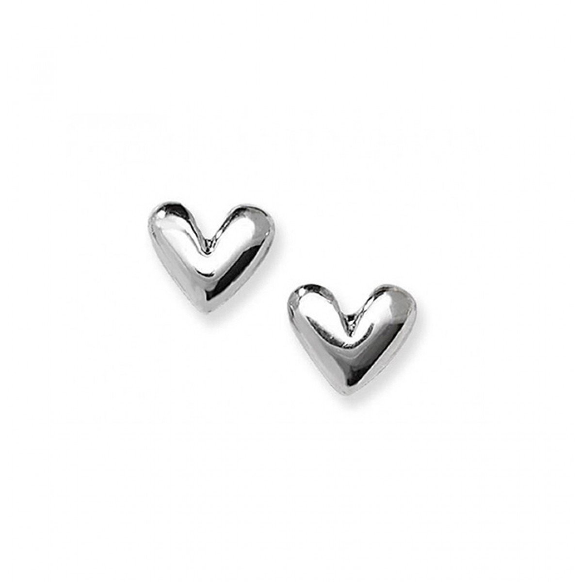 Small silver heart stud earrings, fine silver a... - Folksy