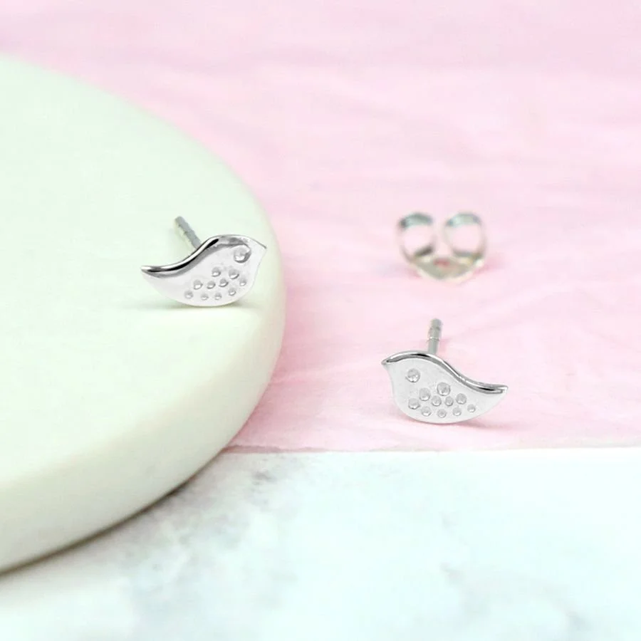 Tiny bird earrings