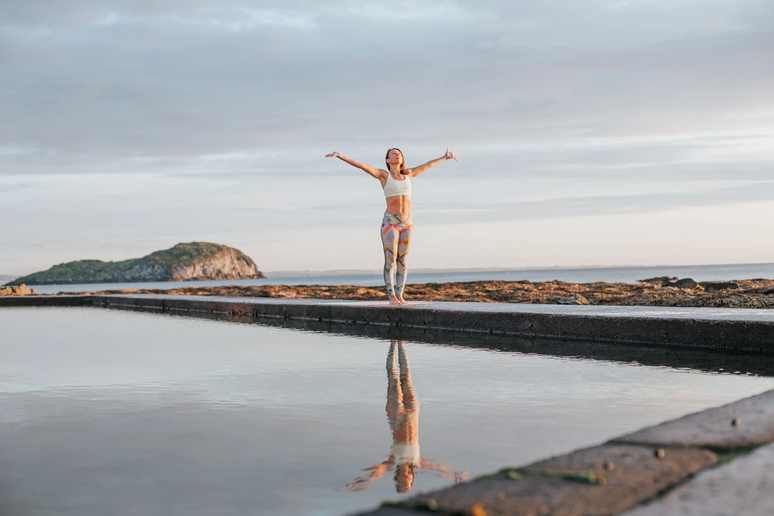 Kinship.Studio Yoga. North Berwick East. Beach Yoga. Sun Salutation
