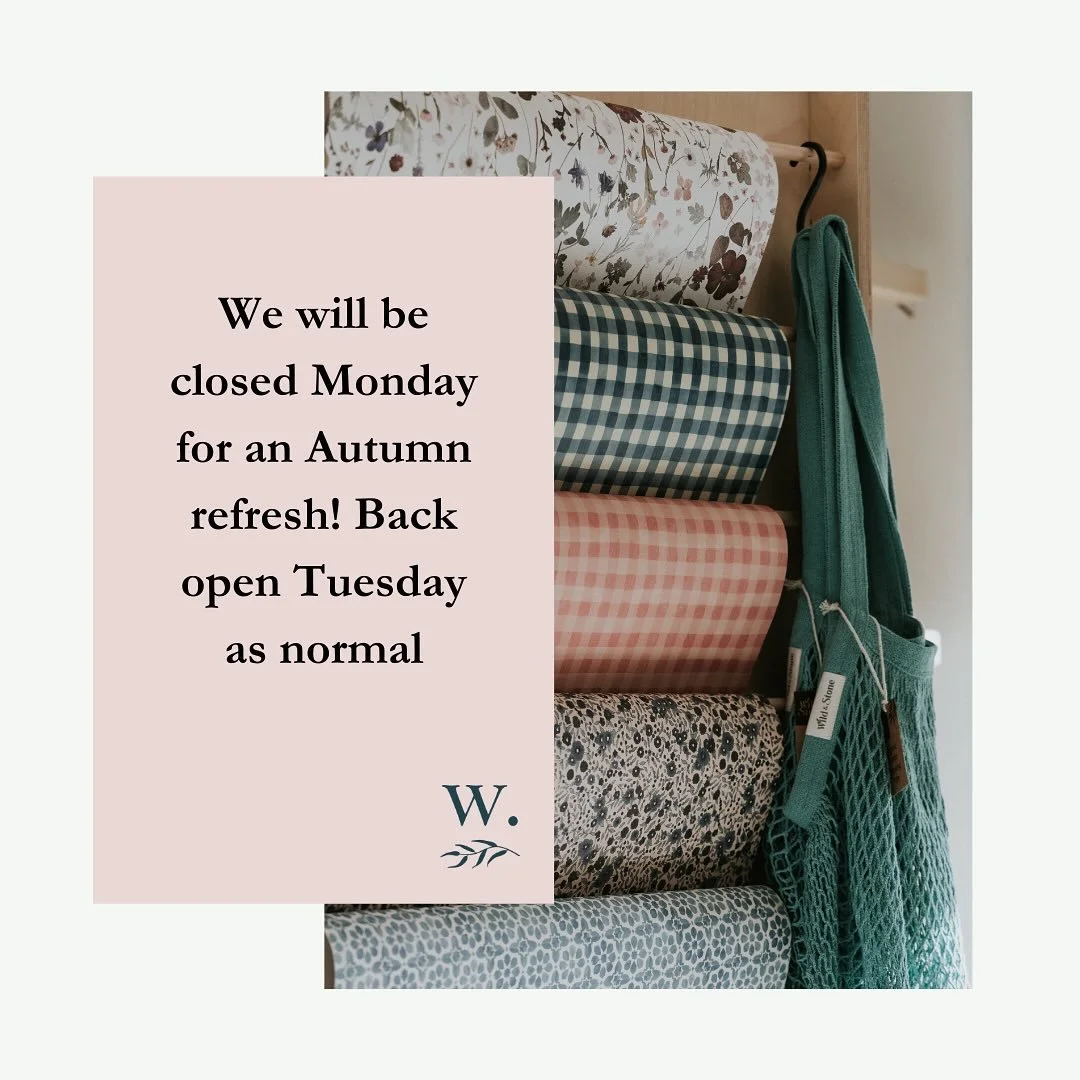 We are getting the shop ready for the change in seasons and so will just be open for takeaway between 9 and 11, then will close the doors until Tuesday. Thanks for understanding!