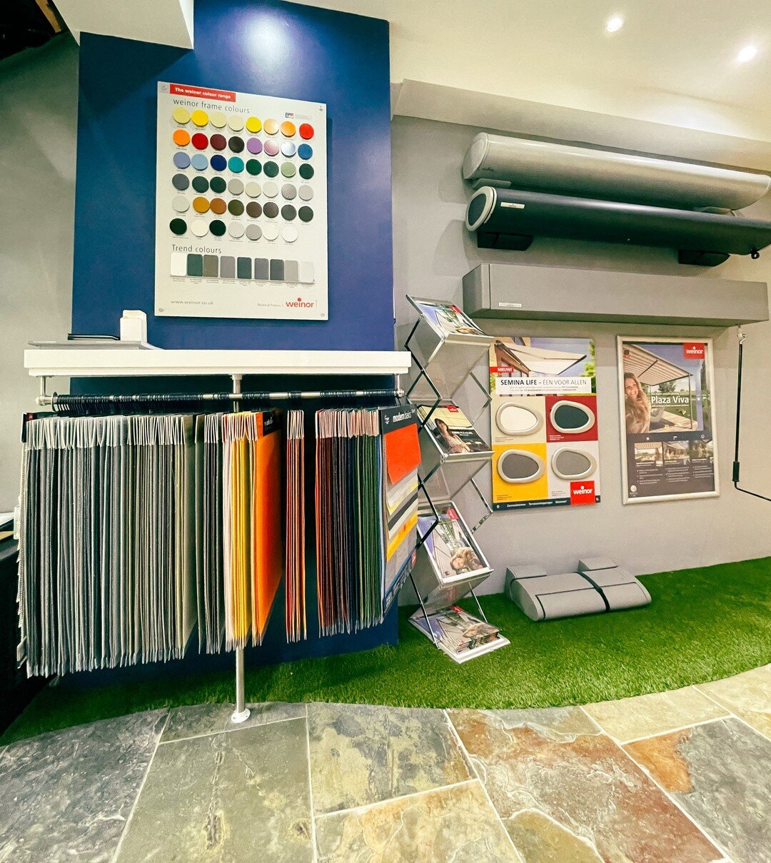 We have a full range of only the highest quality materials, colours, fabrics and systems ready to view and brochures to take away 📖

With a wide range of awnings and canopies to choose from, including over 150 fabric colours and 56 frame colours ava