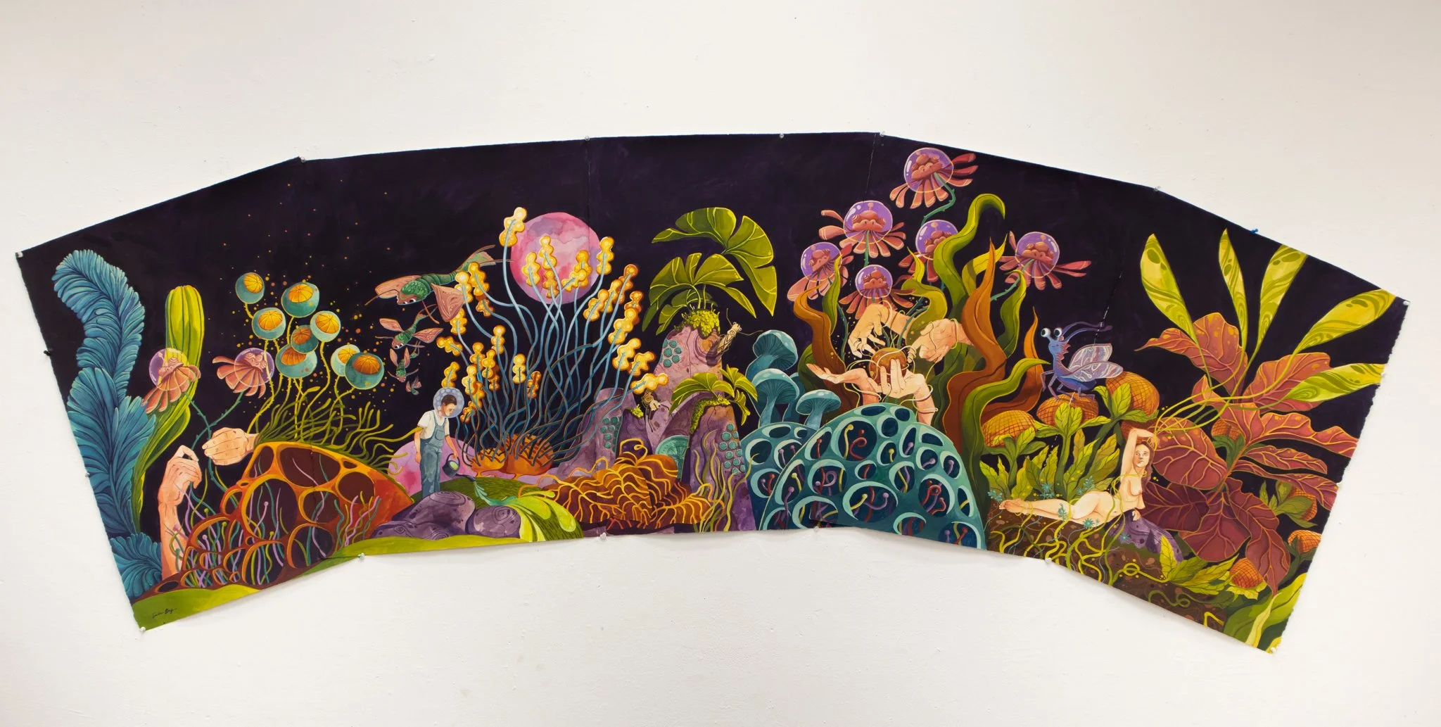 rearrange strange the rubble of the forest Gouache on hot pressed paper 
2023