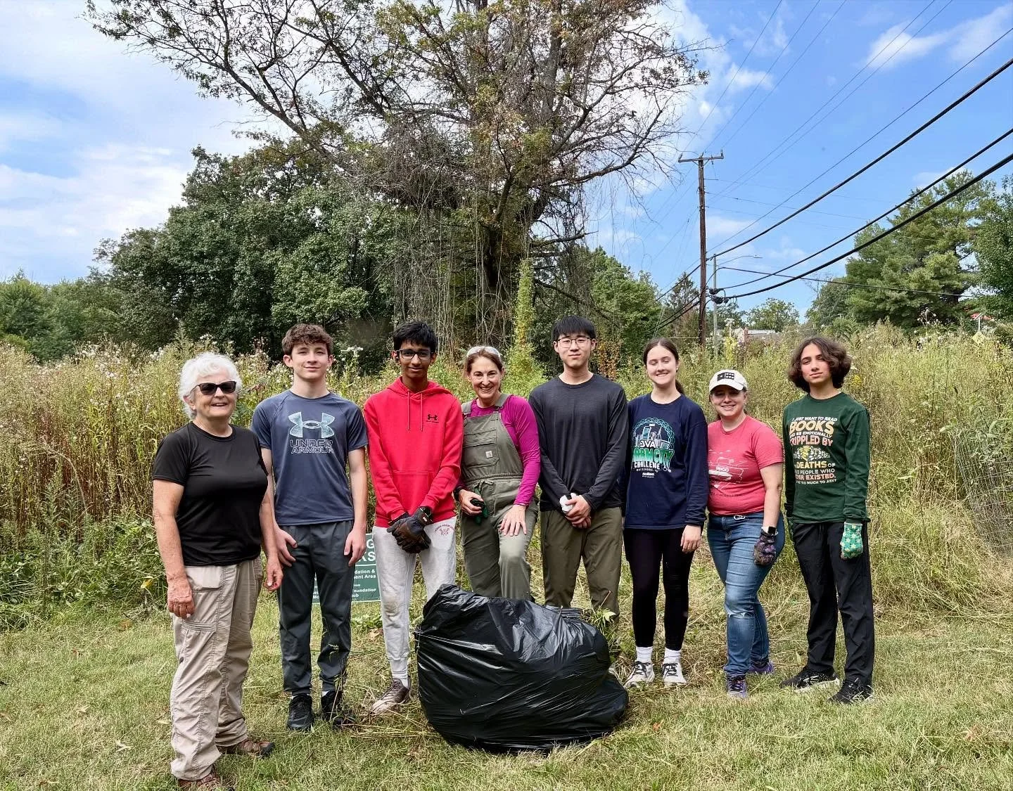 We are definitely playing the long game when it comes to fighting invasives, as our terrific volunteers in Lewinsville today are learning.  We spent the morning removing invasives that had grown in and over our tree cages in one of our restoration ar