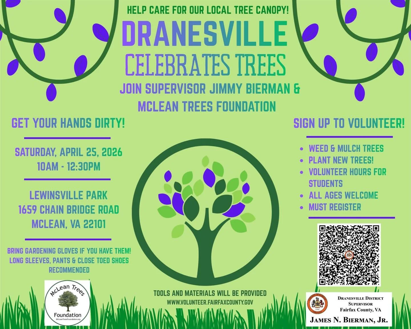 We hope to have a good showing from our McLean Community&mdash;we LOVE 🌳🌳🌳🌳🌳!! #mcleanvirginia #lewinsvillepark #welovetrees