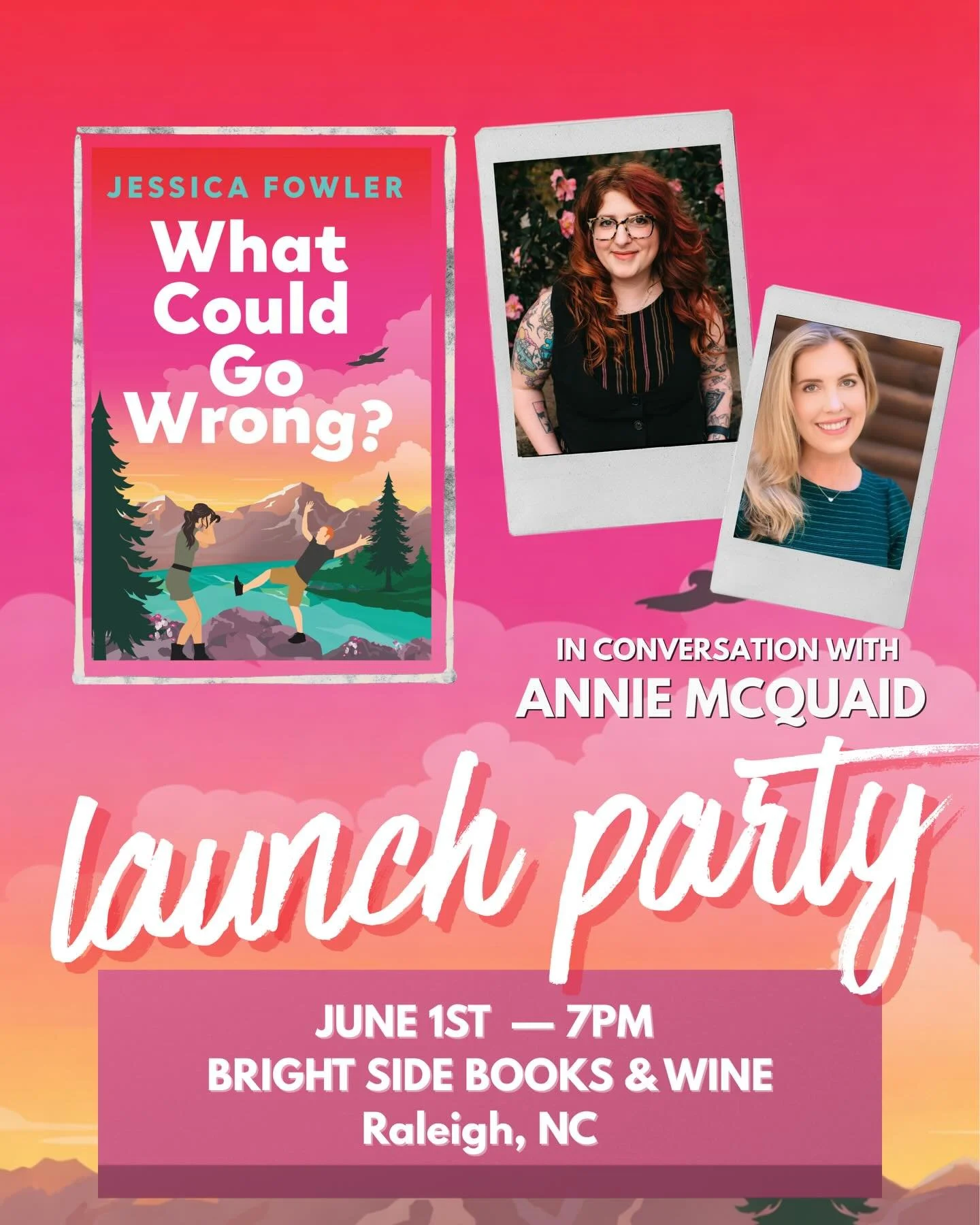 It&rsquo;s a LAUNCH PARTY 🎉🎉 

I&rsquo;m so excited to be having a launch party for my debut romcom WHAT COULD GO WRONG? On June 1st at @brightsidebooksandwine ! 

The amazingly kind and talented @annie_m_writes agreed to be my conversation partner