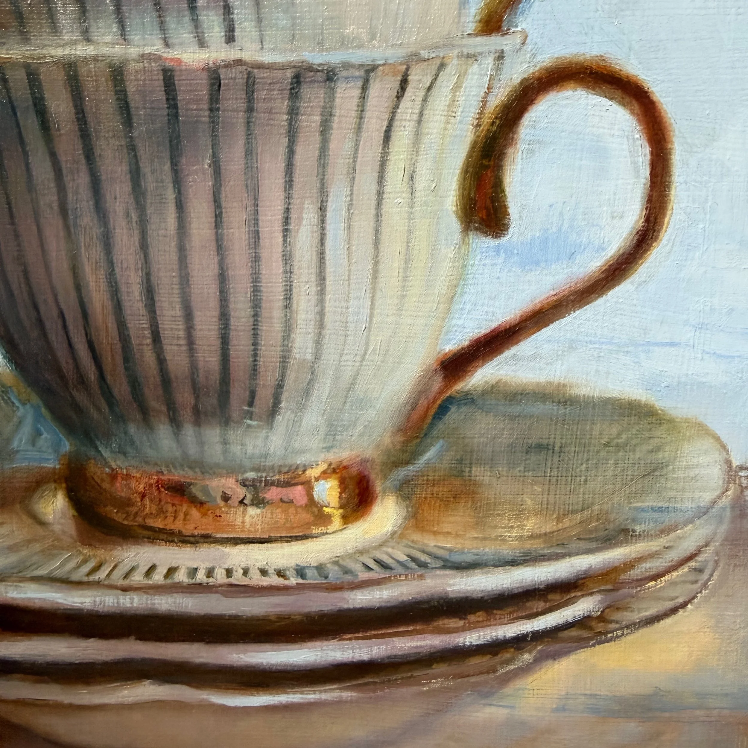 Three Cups . oil on cradled panel (DETAIL). 18"x24" . 2026