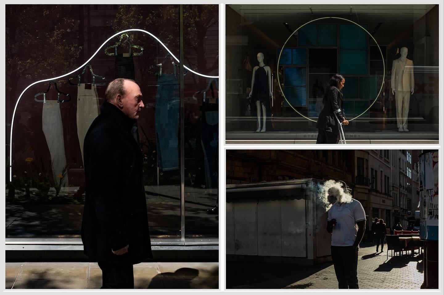 More shapes, patterns and geometries lead the way of the London project &ldquo;If the streets could speak&rdquo; #pattern #shadow #oxfordcircus #color #london #silhouette #piccadilycircus #streetphotography #bodylanguage #streetphotography #photograp