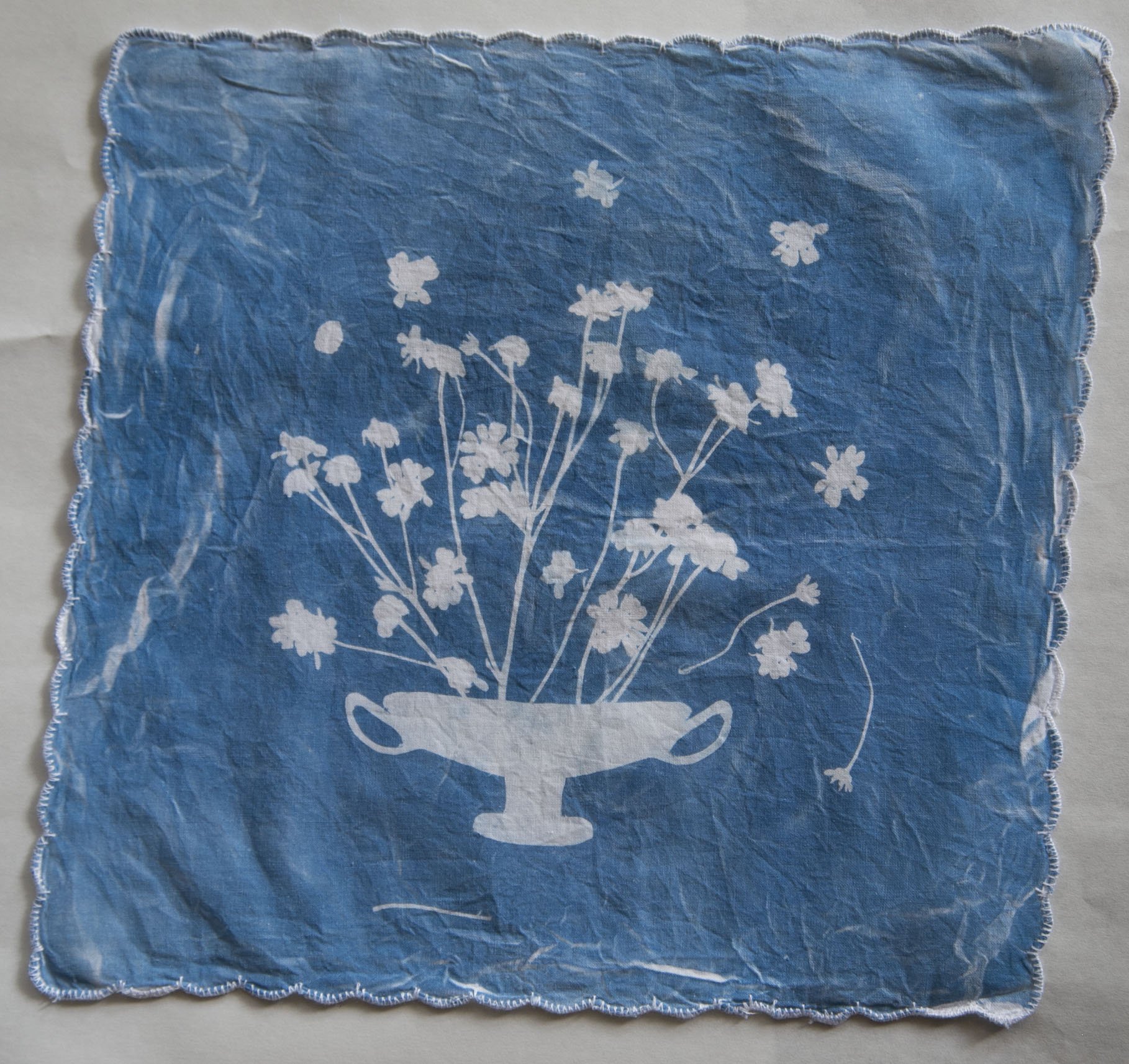 Floral Cyanotype Scarf 1