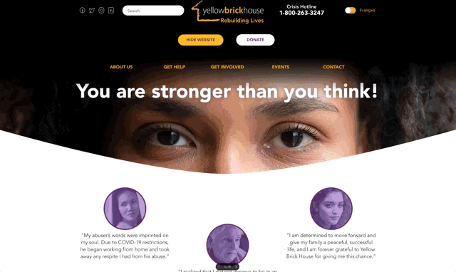 Gif showing donation page