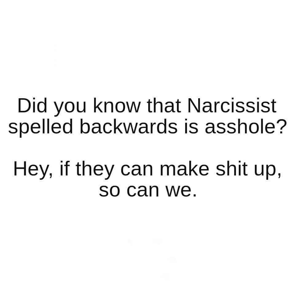 Just a Wednesday funny for all of you learning to heal from narcissistic abuse like myself. 😎

#laughteristhebestmedicine #laughter #narcissist #narcissism #narcissisticabusesurvivor #narcissisticabuse #psychopath #psychopathfree #abuse #emotionalab