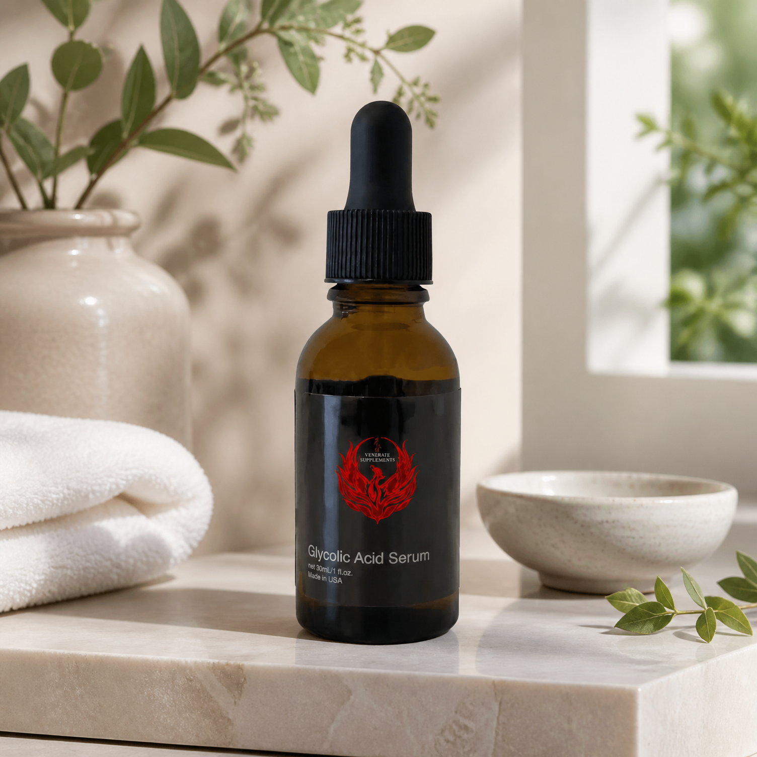 Venerate Glycolic Acid Serum as part of a daily skincare routine
