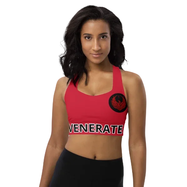 Venerate women's longline sports bra in premium compression fabric