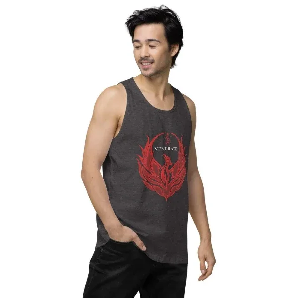 Men’s premium Venerate tank top with relaxed fit and sleeveless design