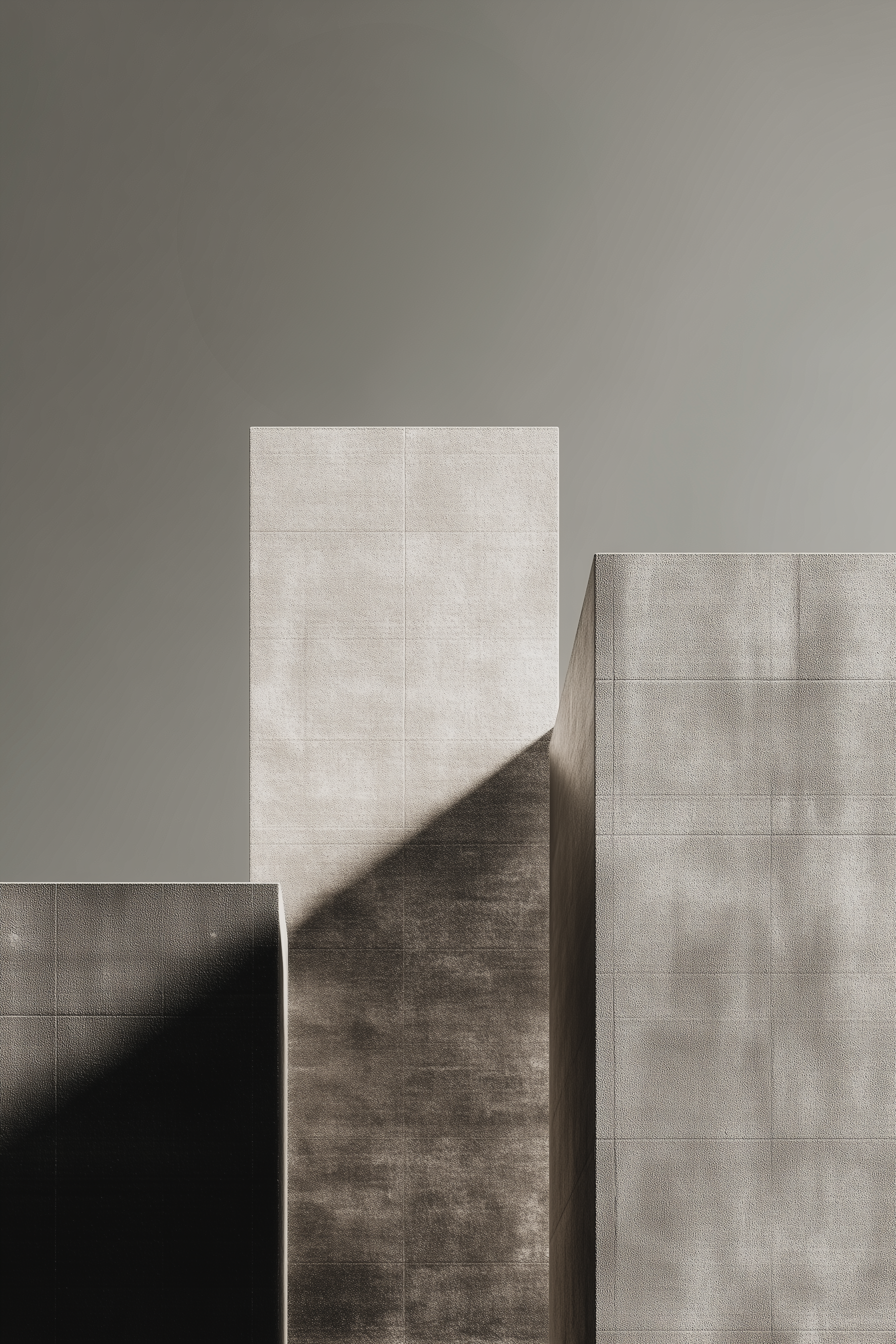 Minimal architectural blocks representing frameworks for artificial intelligence governance, capital allocation, and sovereign infrastructure systems