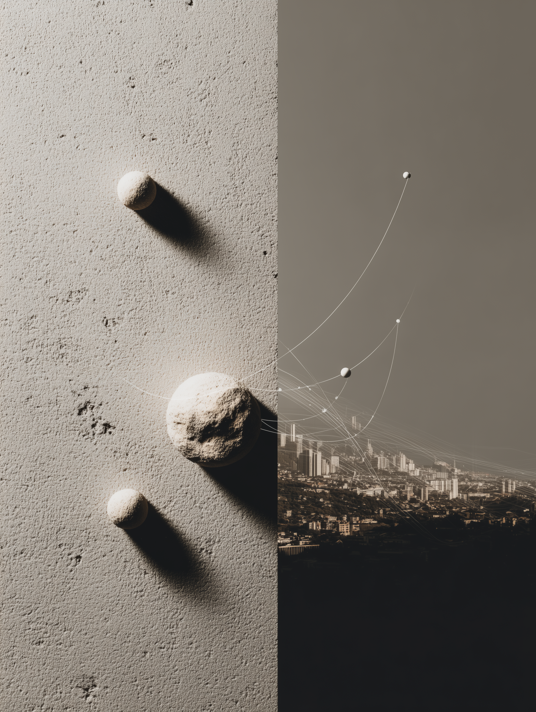Abstract composition representing interconnected systems across artificial intelligence, geopolitics, and global capital