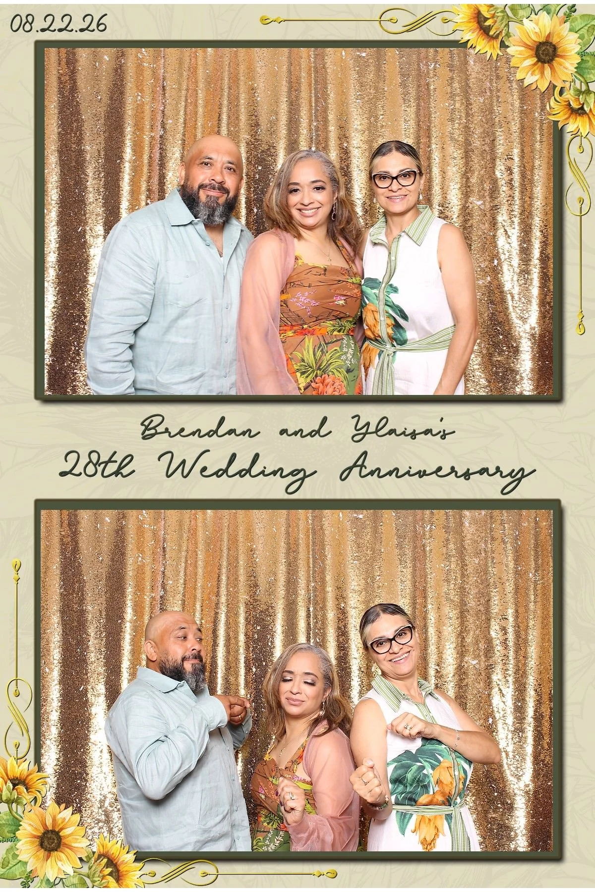28th wedding anniversary photo booth at Fornos of Spain in Newark NJ