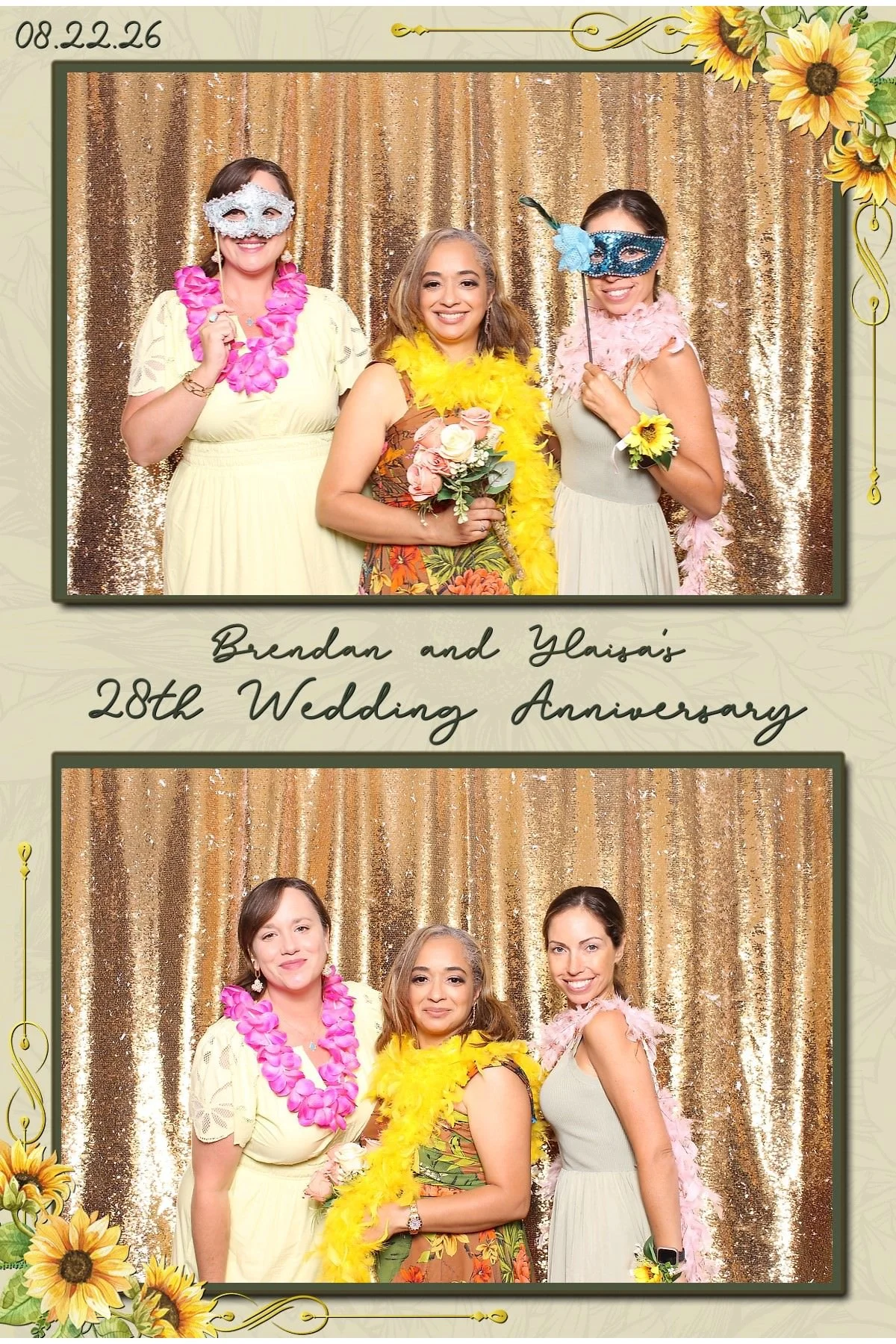 28th wedding anniversary photo booth at Fornos of Spain in Newark NJ