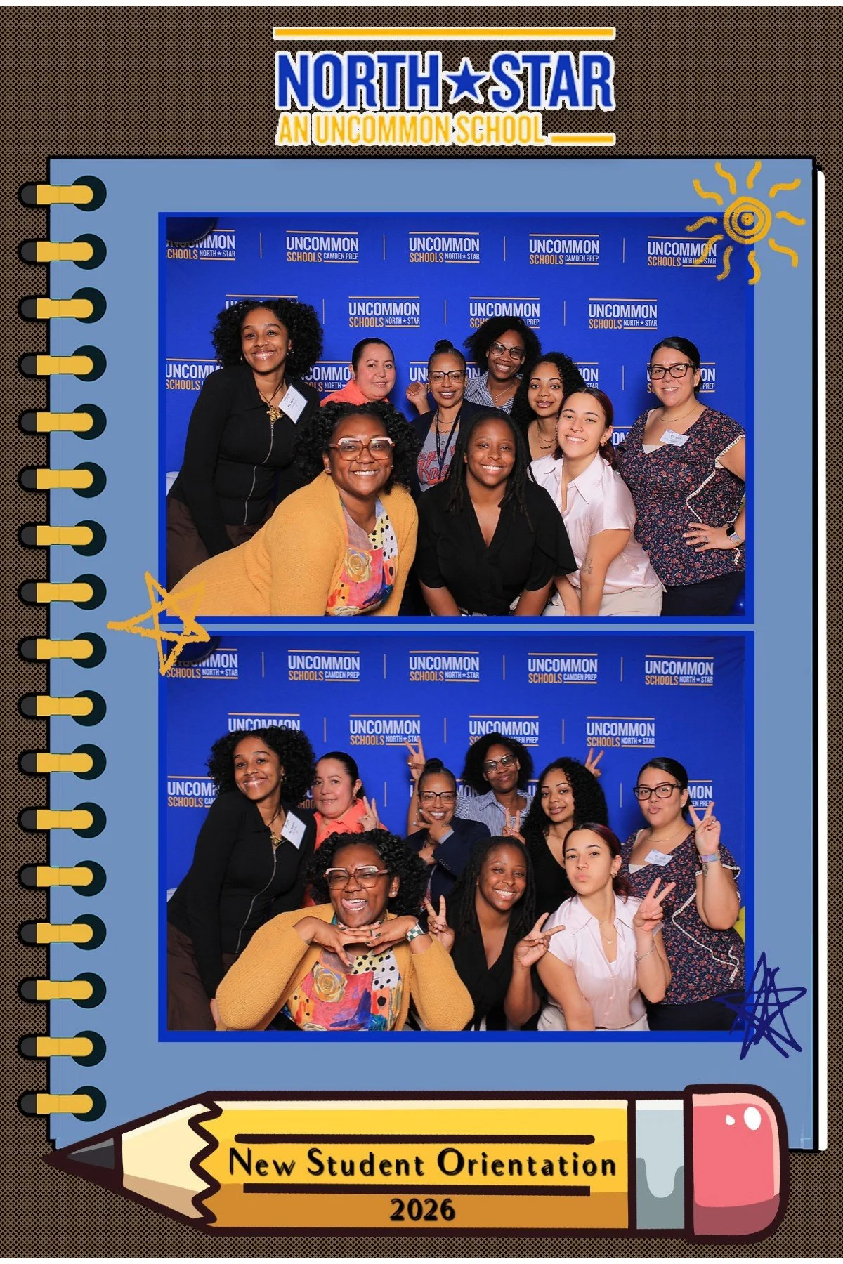 School event photo booth for new student orientation in Newark New Jersey