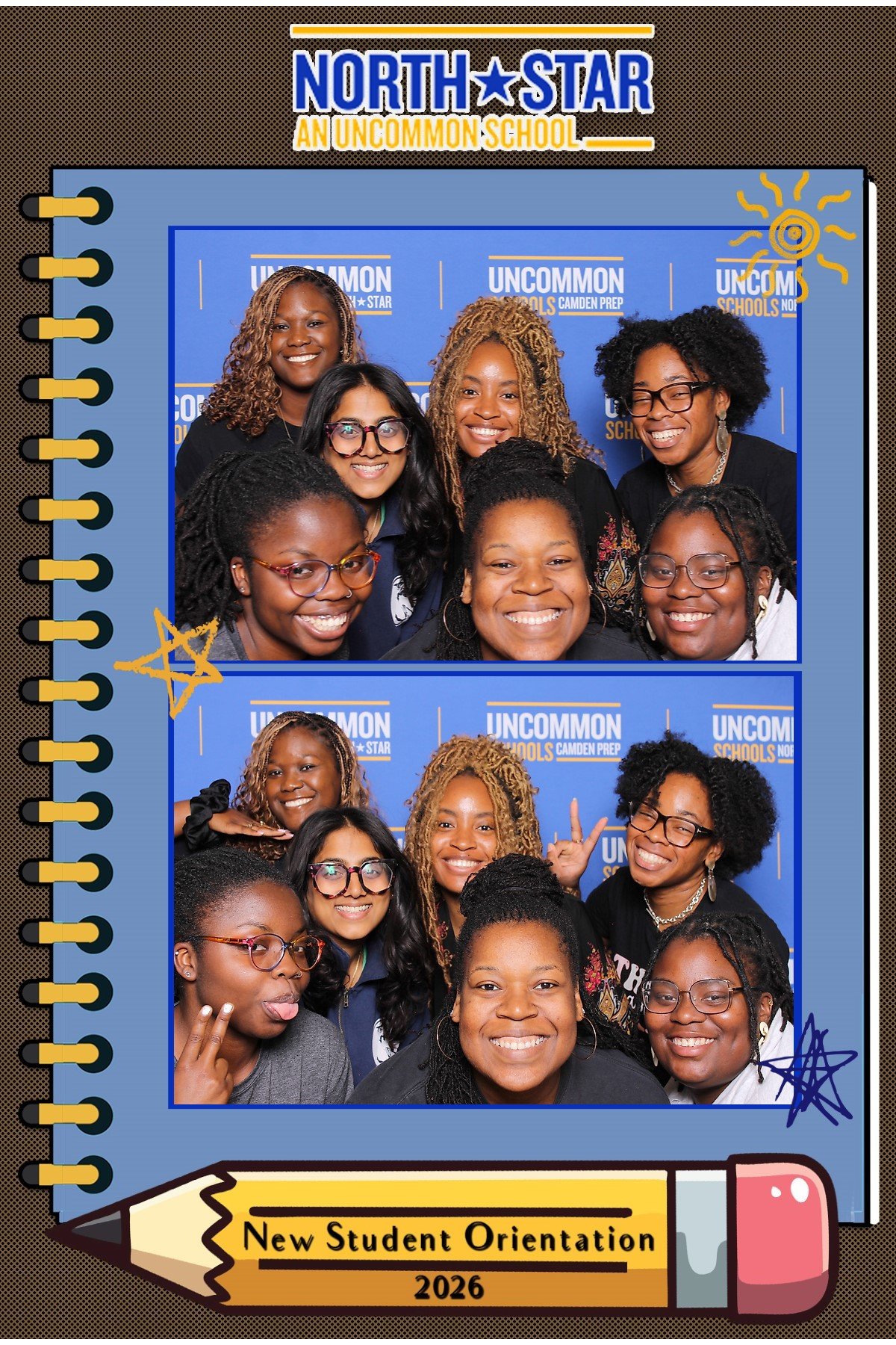 Photo booth for new student orientation at North Star Academy