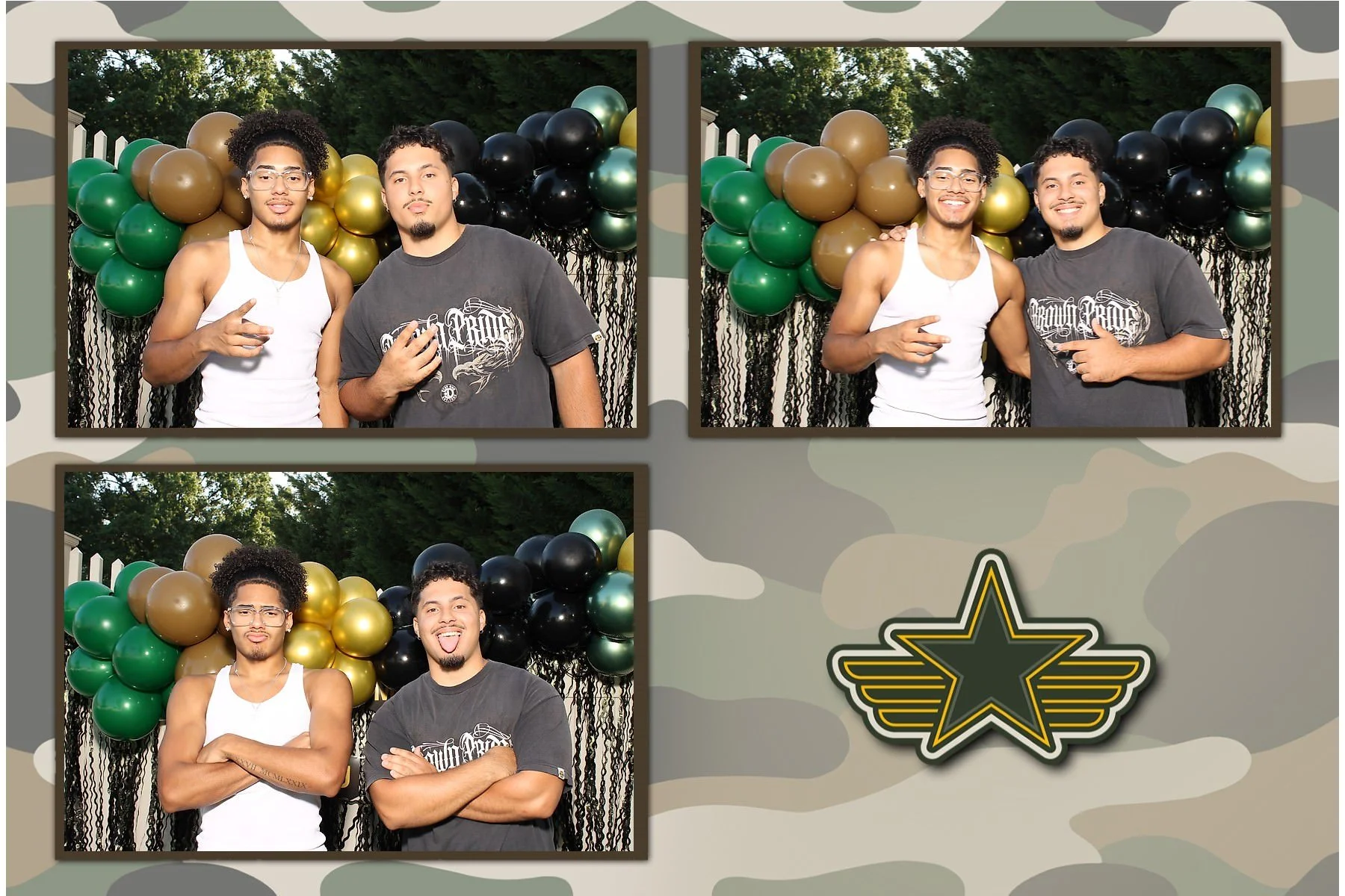 Guests celebrating a young man leaving for the Army