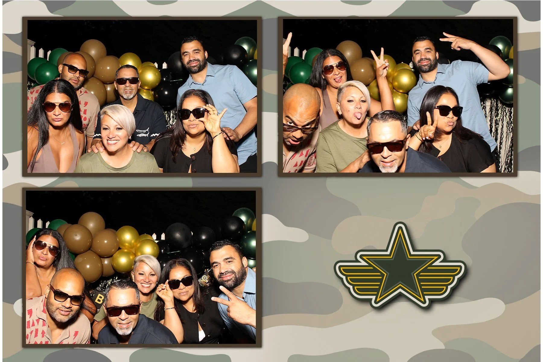 Family photo from an Army going-away party in New Jersey