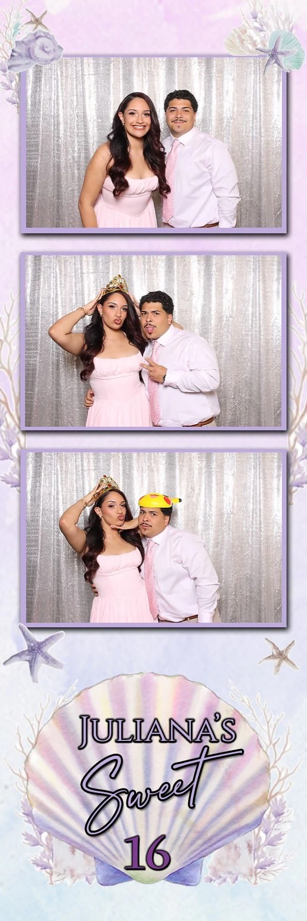 Friends celebrating Juliana’s Sweet 16 at the photo booth