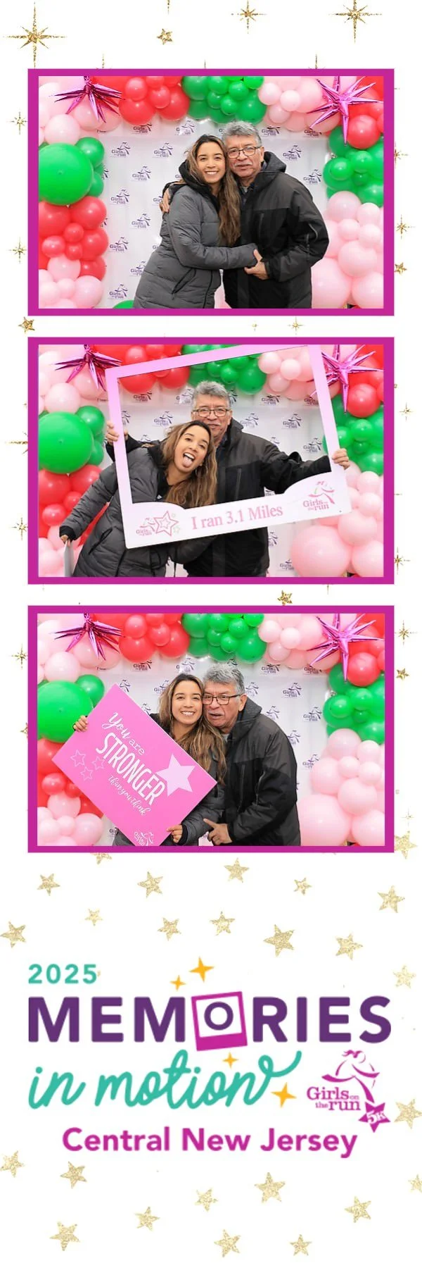 Family celebrating at nonprofit 5K photo booth in Somerville New Jersey