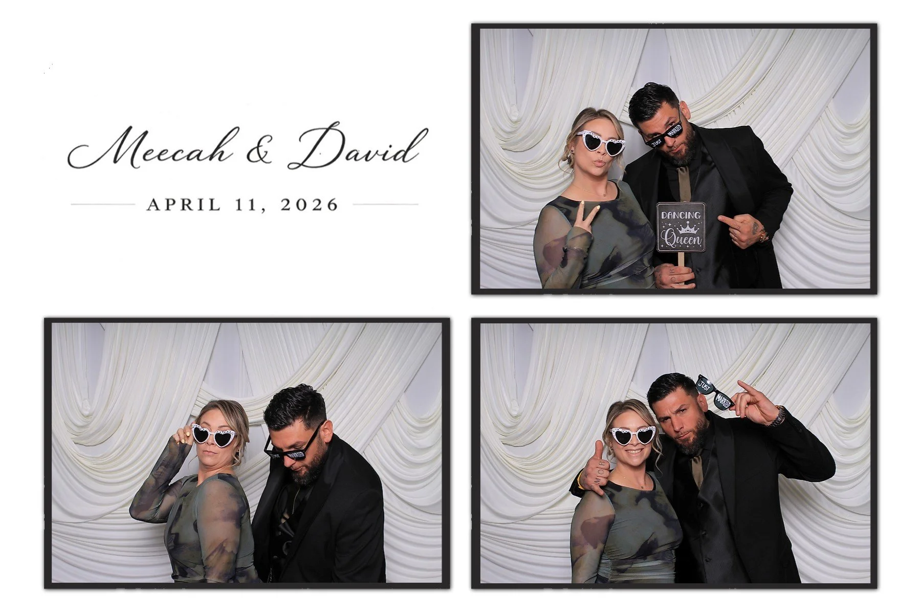 NJ Selfie Booth draped backdrop upgrade at Perona Farms wedding