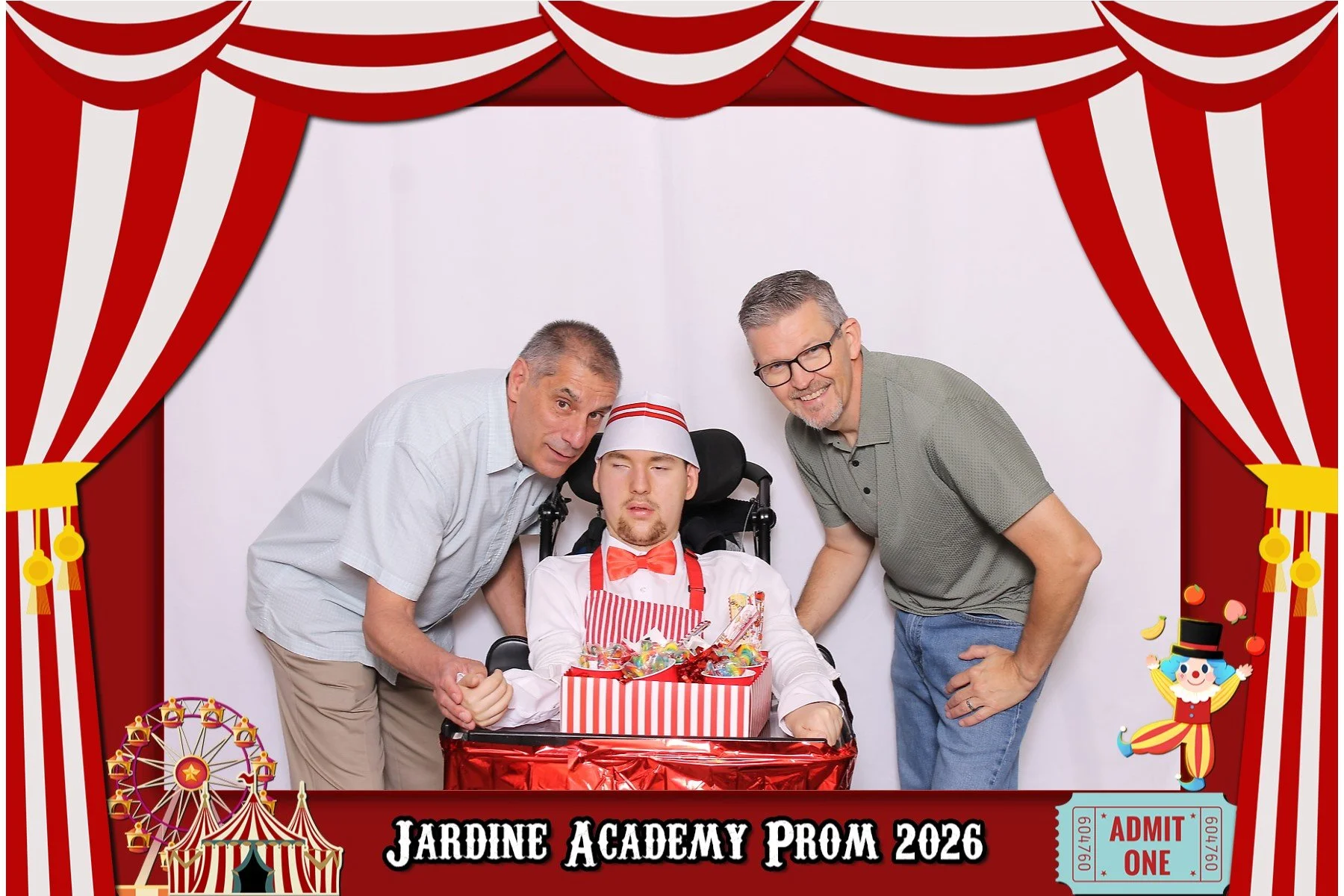 Wheelchair-friendly photo booth setup for school prom in Cranford New Jersey