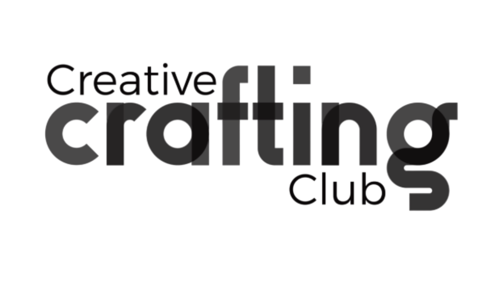 Creative crafting club logo with stylized text and graphic elements.