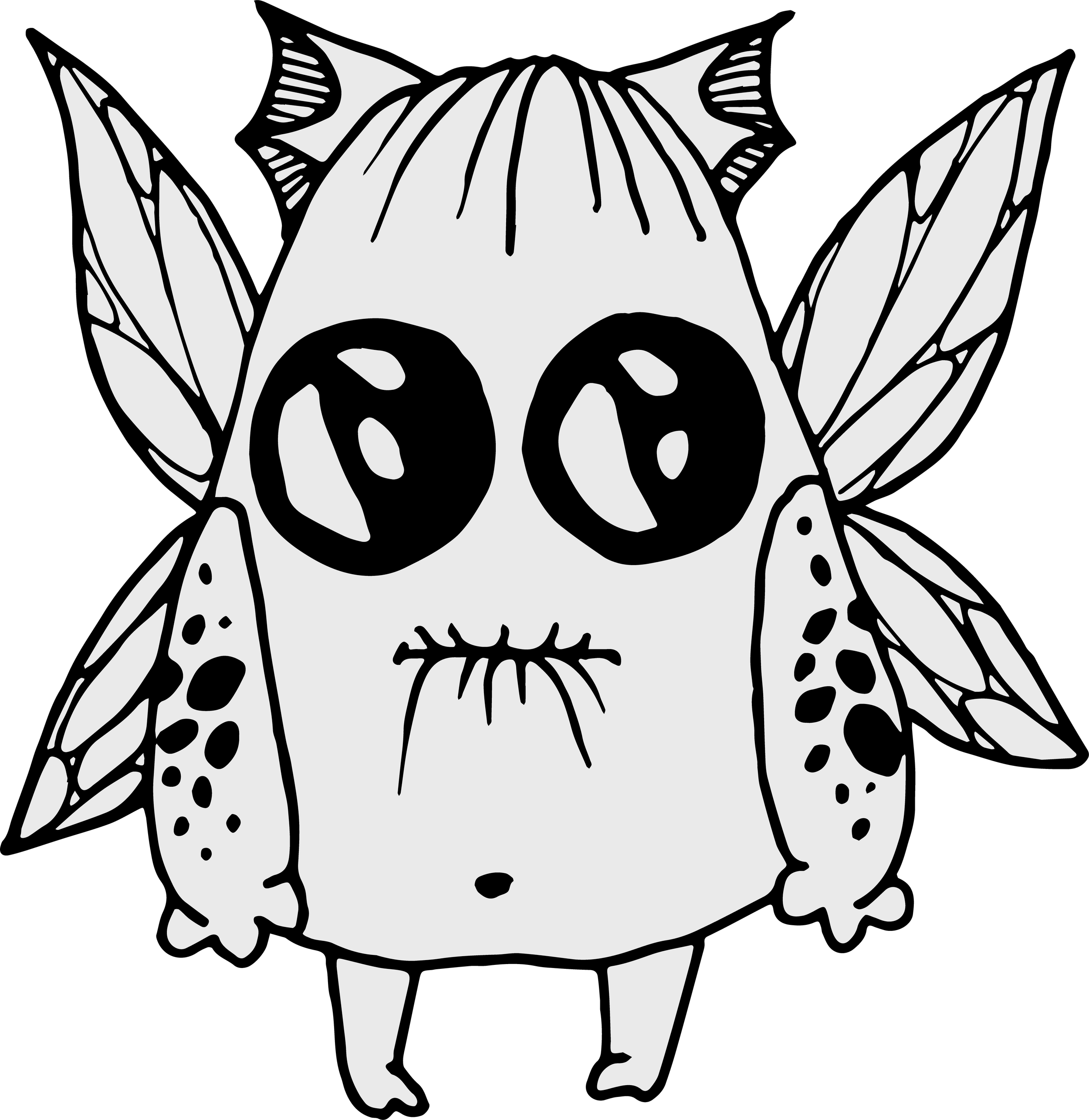 Black and white illustration of a fox's face with stylized features, large eyes, pointed ears, and a detailed fur pattern.