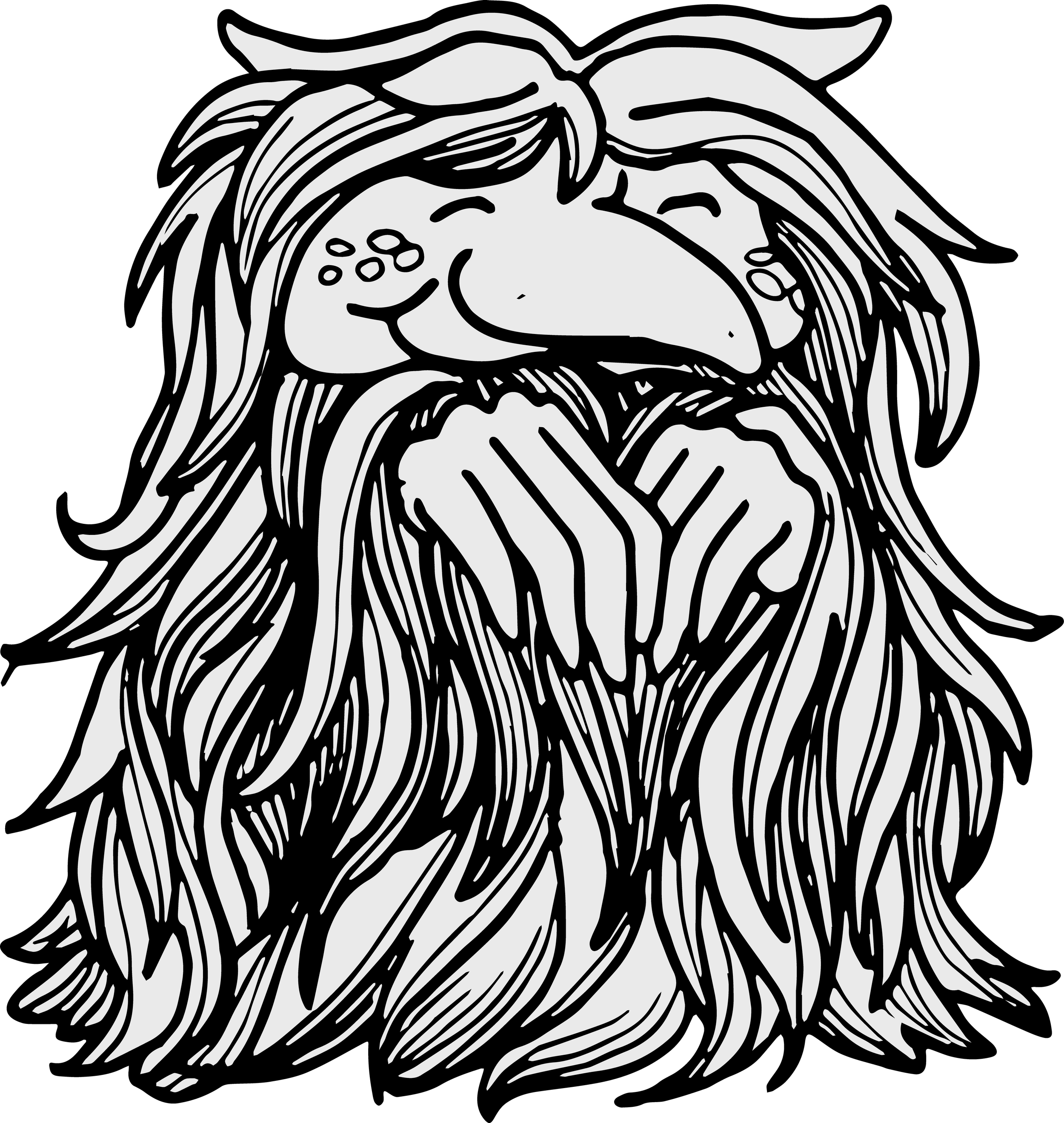 A cute, cartoon-style creature with a rounded body and a smiling face, sitting on a rippled surface. It has large, bulbous eyes connected to long, curling tentacles that resemble tentacles or antennae.