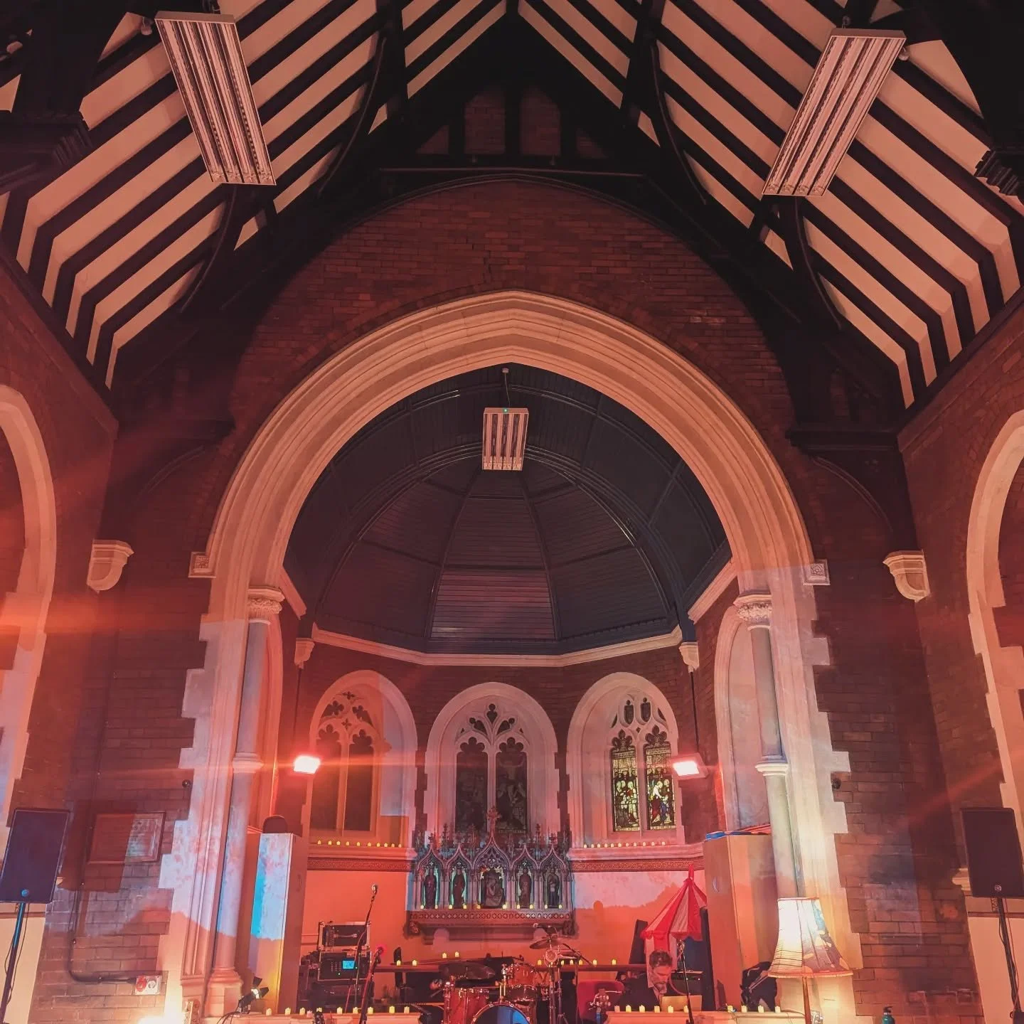 Here we are. Feeling privileged to be invited to play a few songs. Feeling also very rusty - but could this little chapel in Norwich be any more beautiful? 
Just had a glass of @marylovettmusic 's homemade chai that has actually changed my life.