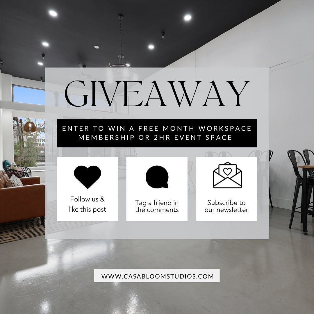 It&rsquo;s our 1 year anniversary and we want to say thank you with a special GIVEAWAY. 

To enter:

&bull; follow us &amp; like this post 
&bull; tag your friends in comments 
&bull; subscribe to our newsletter 

🖤: WIN a free month workspace  memb