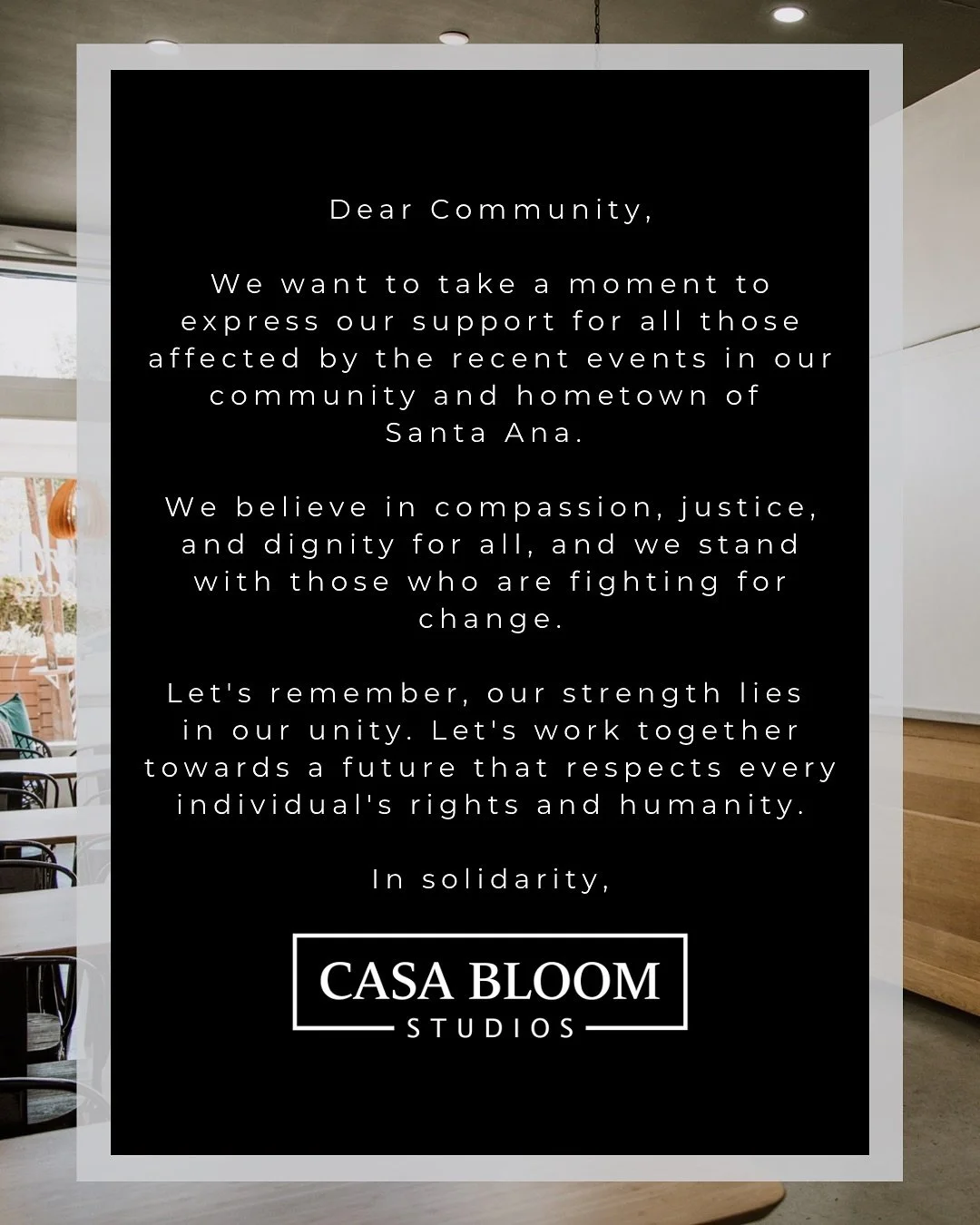 Together we are stronger | Unidos somos mas fuertes 💪🏽 #casabloomstudios #community #cityofsantaana #santaana