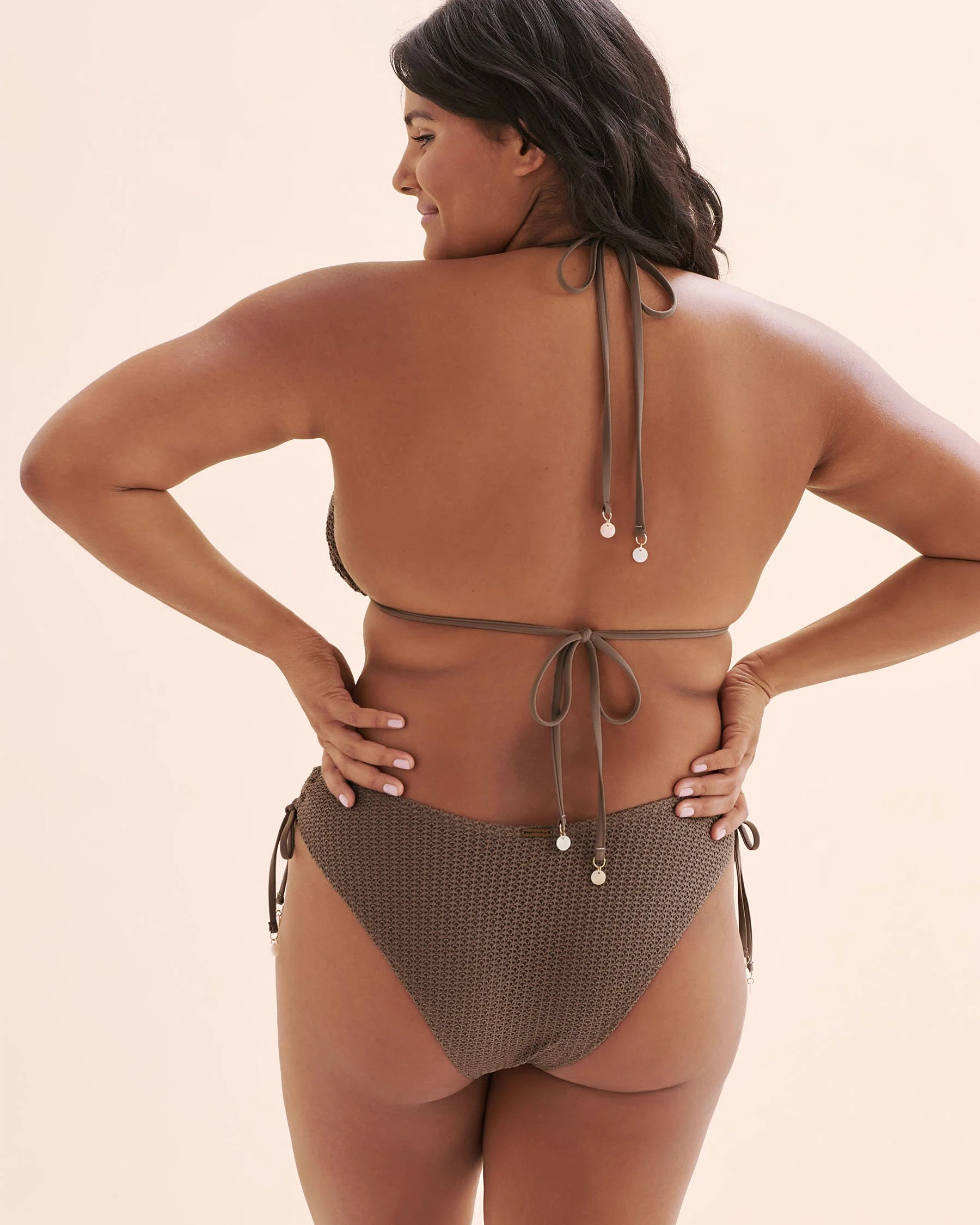 Crochet Tanga Bikini Bottom - Taupe