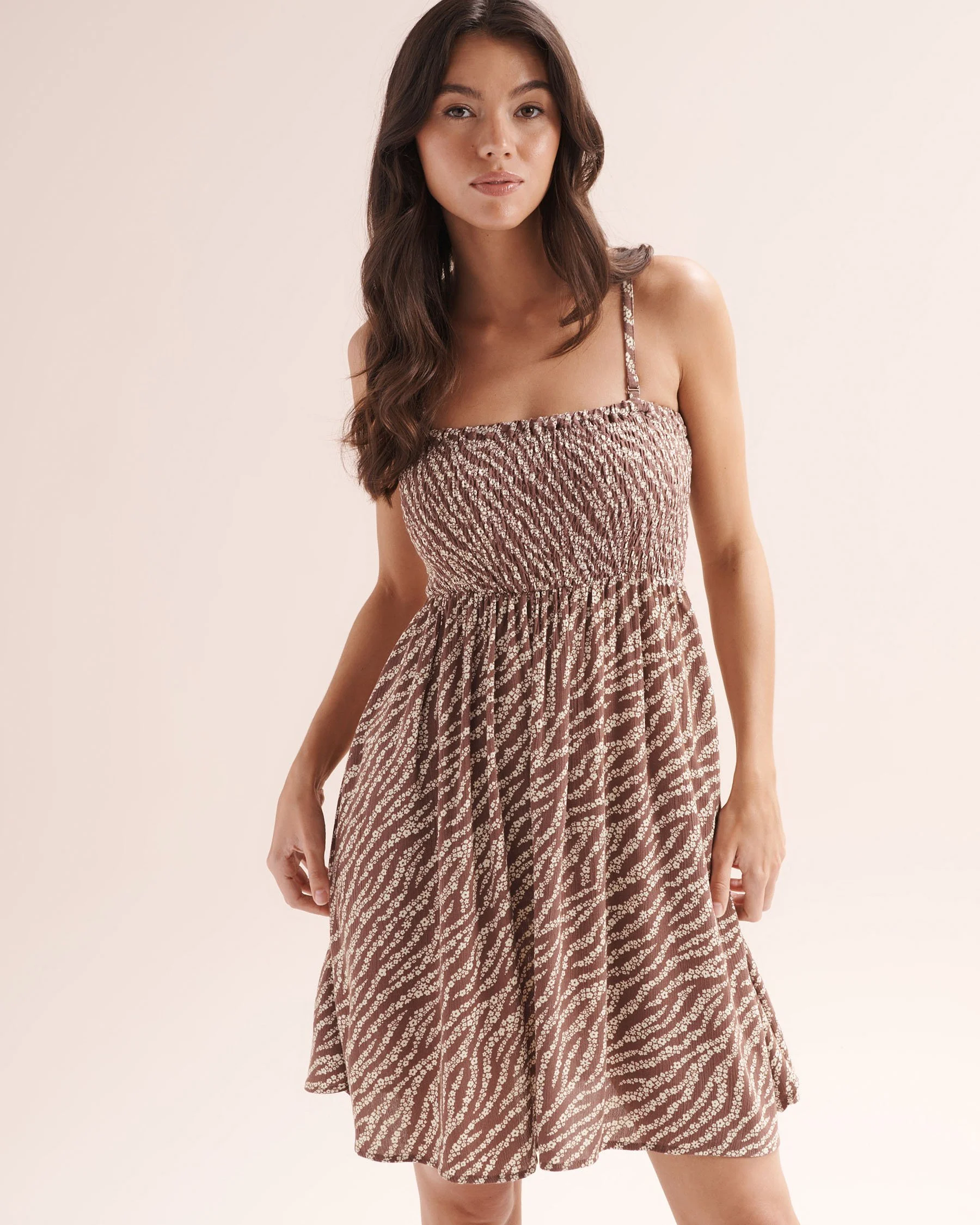 Zebra Floral Smocked Dress