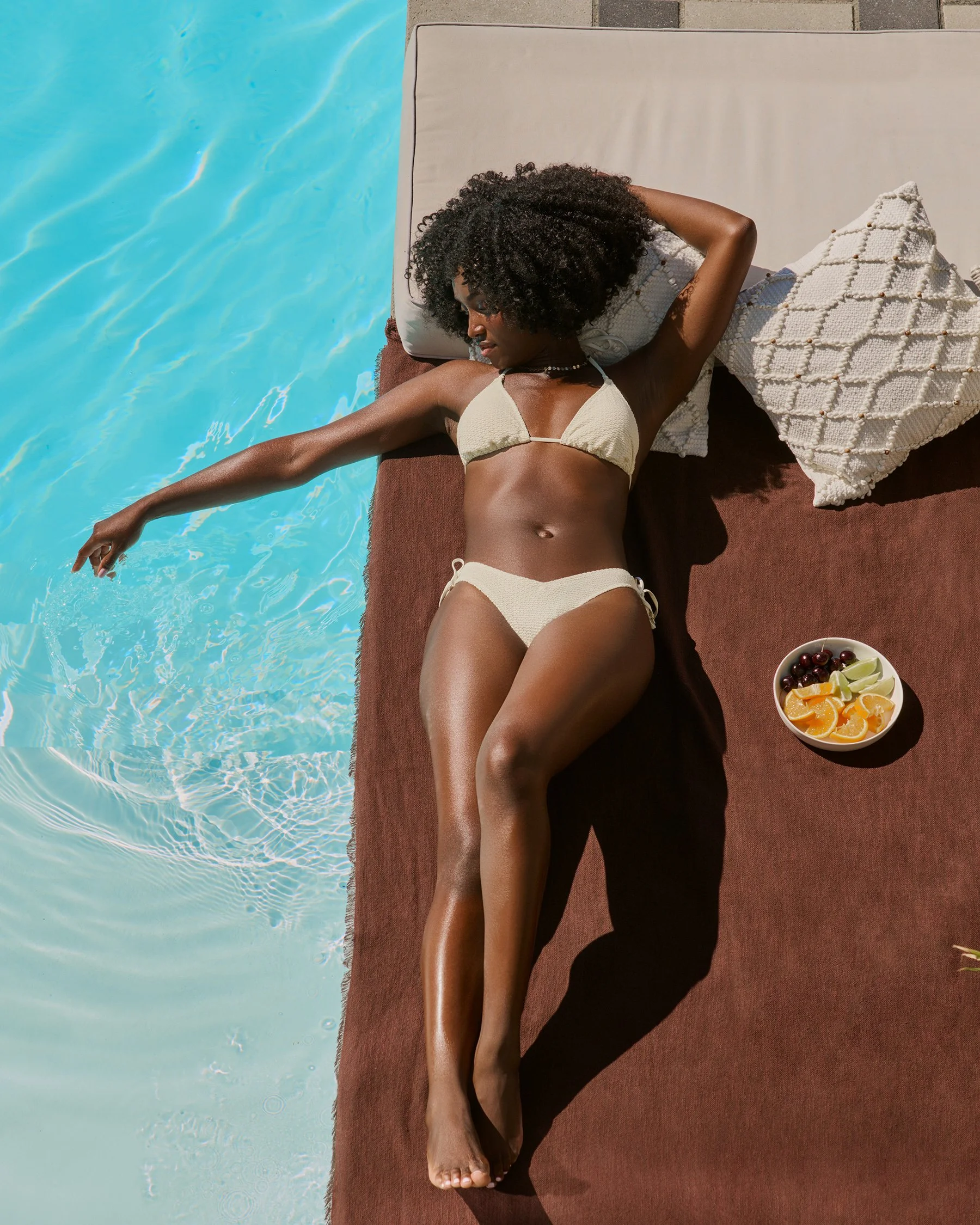 Crochet Triangle Bikini Top - White