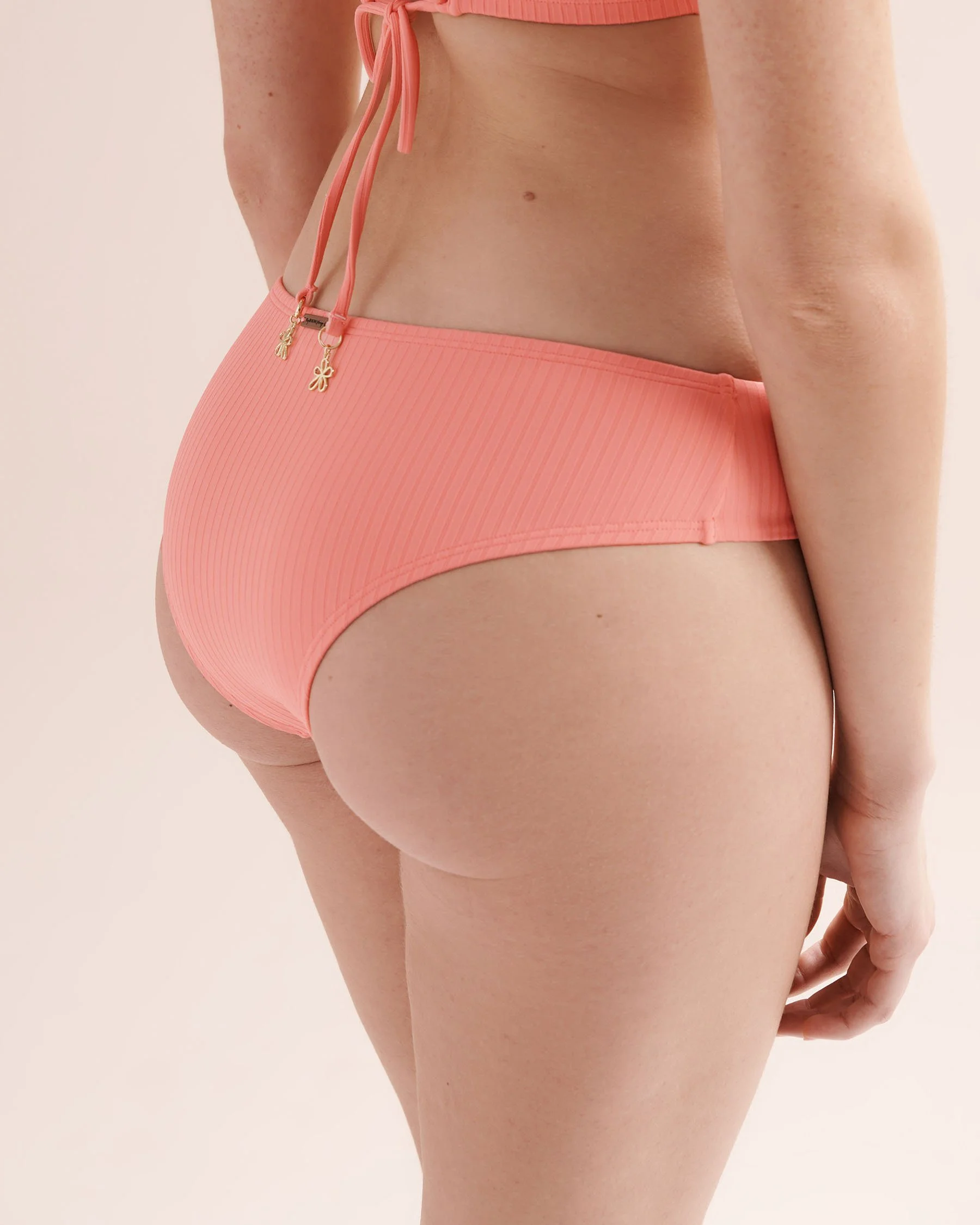 Ribbed Low-Rise Cheeky Bikini Bottom