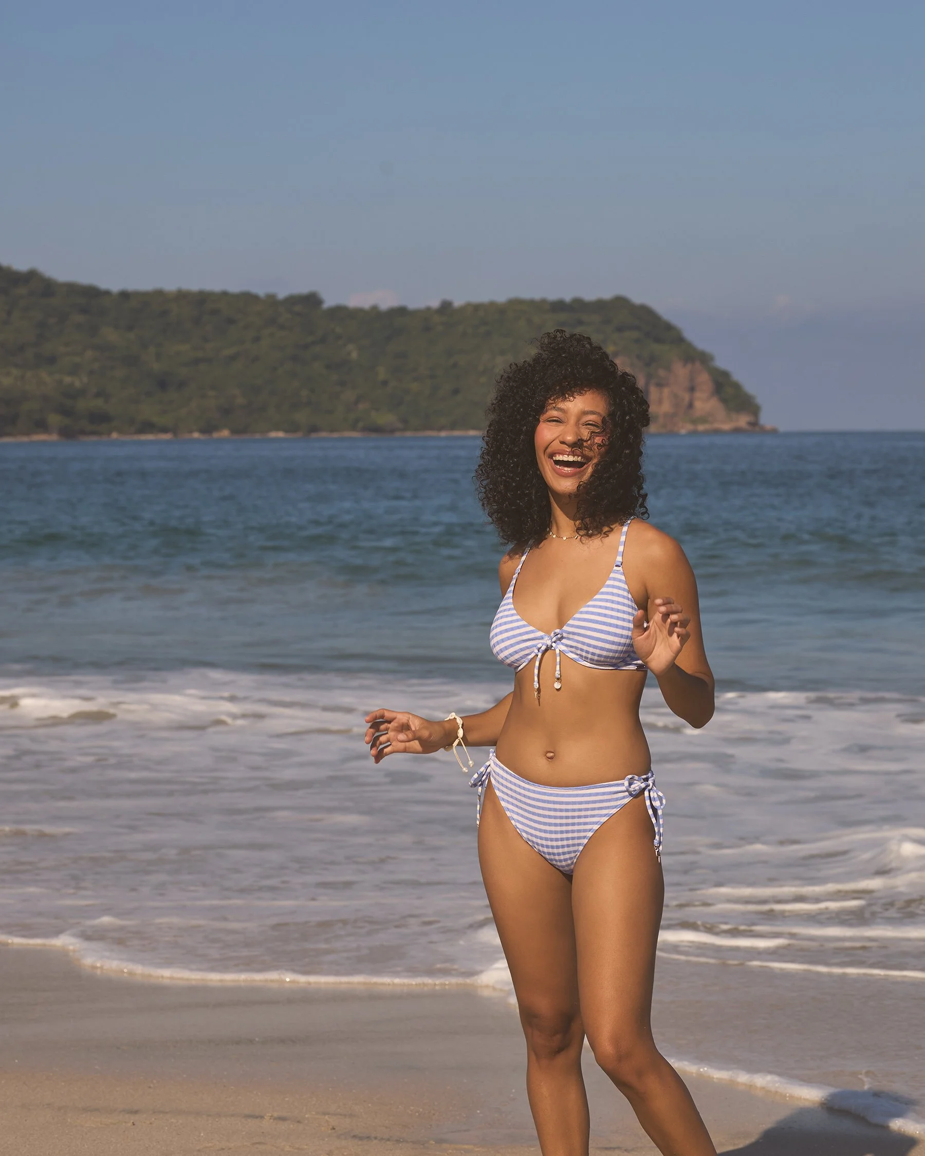 Ribbed Mid-Rise Cheeky Bikini Bottom