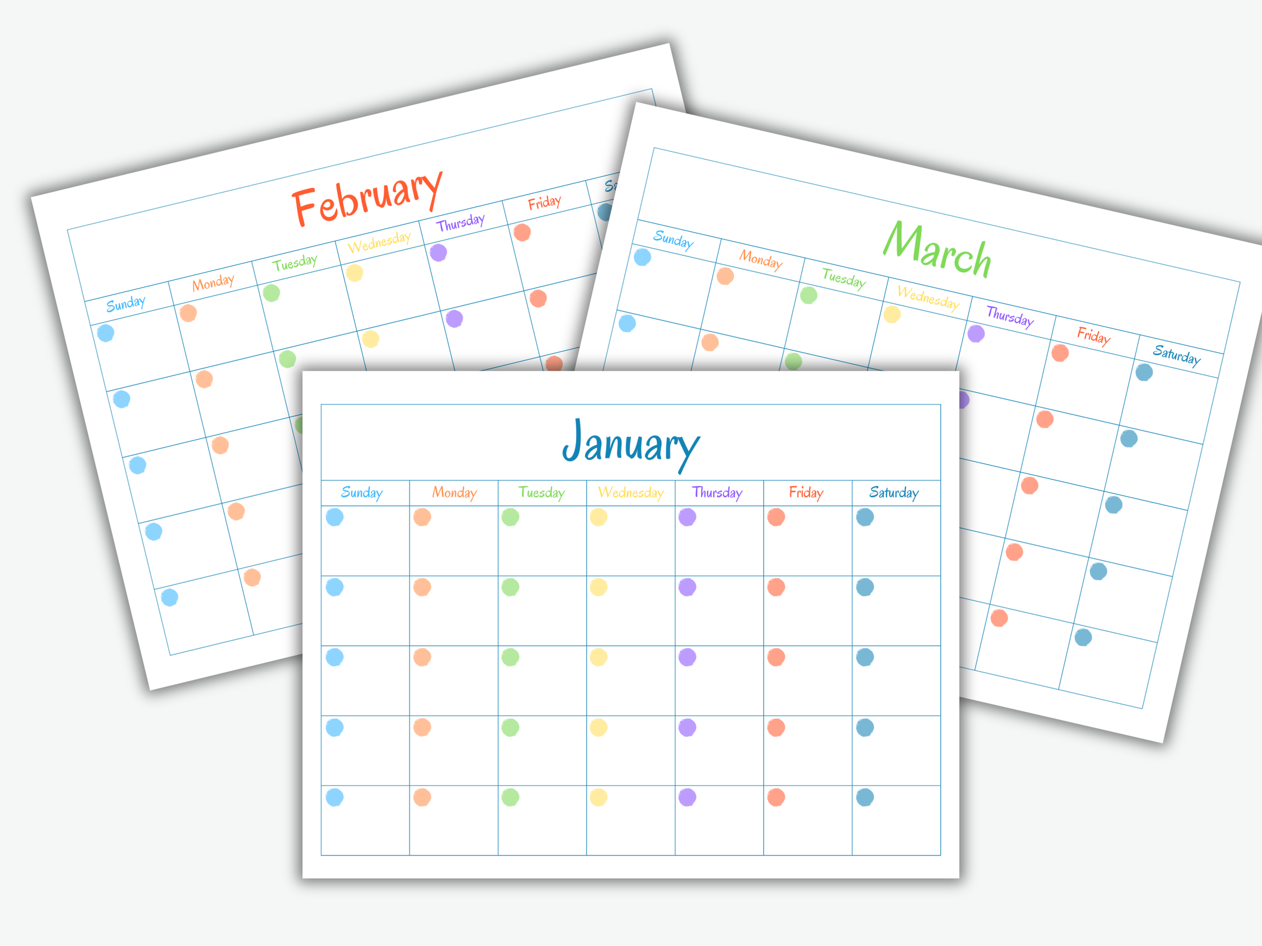 Undated Monthly Calendar