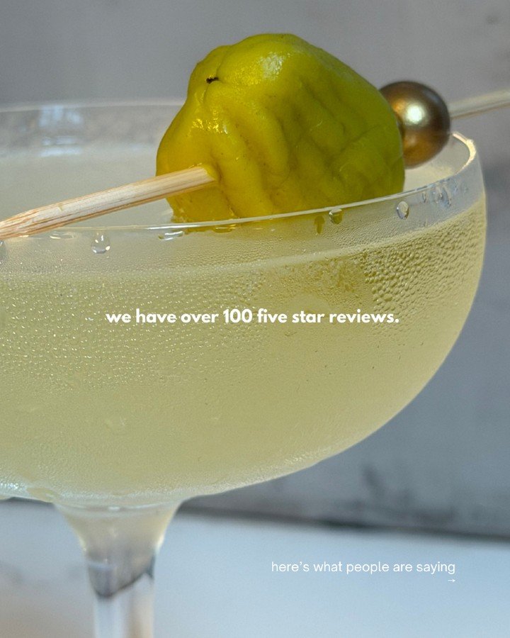 100+ FIVE STAR reviews... but who's counting? (Literally us) 
⭐️⭐️⭐️⭐️⭐️
Come visit us!
Open Wed-Sun 🫶🥂