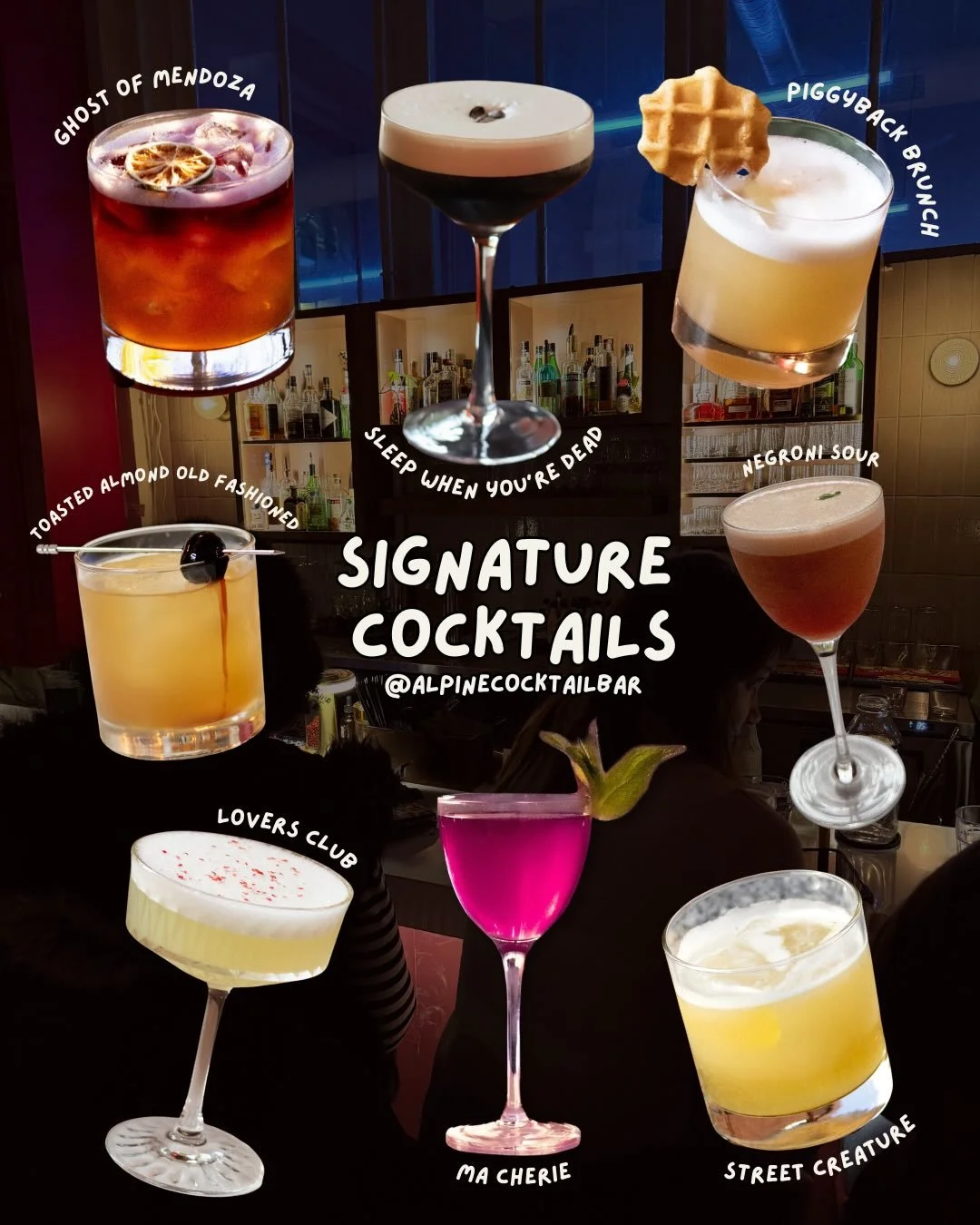 We&rsquo;ve got newbiesssss 🤭 

Which cocktail is calling your name? 

#alpinecocktailbar #hagerstowmd #bar #cocktails