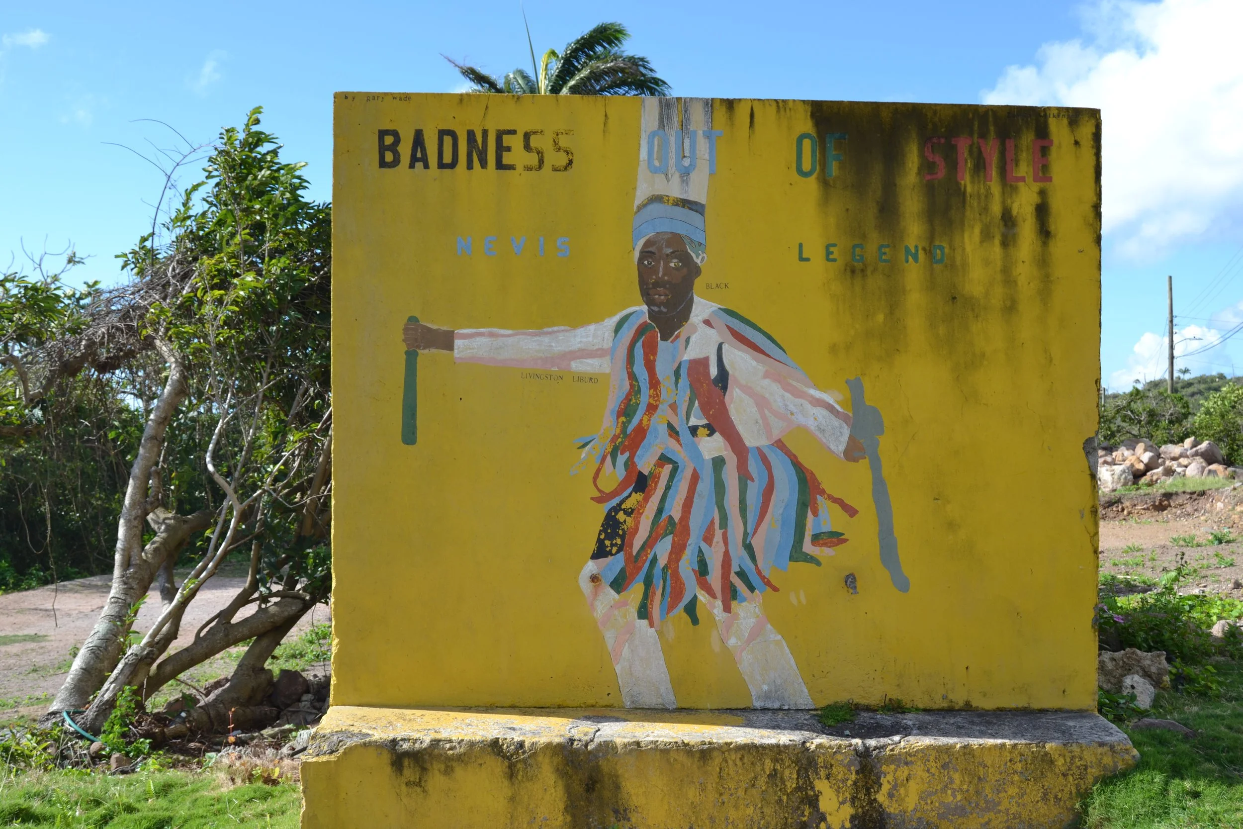  A mural of Nevisian masquerade dancers, who perform at almost every significant cultural event.  