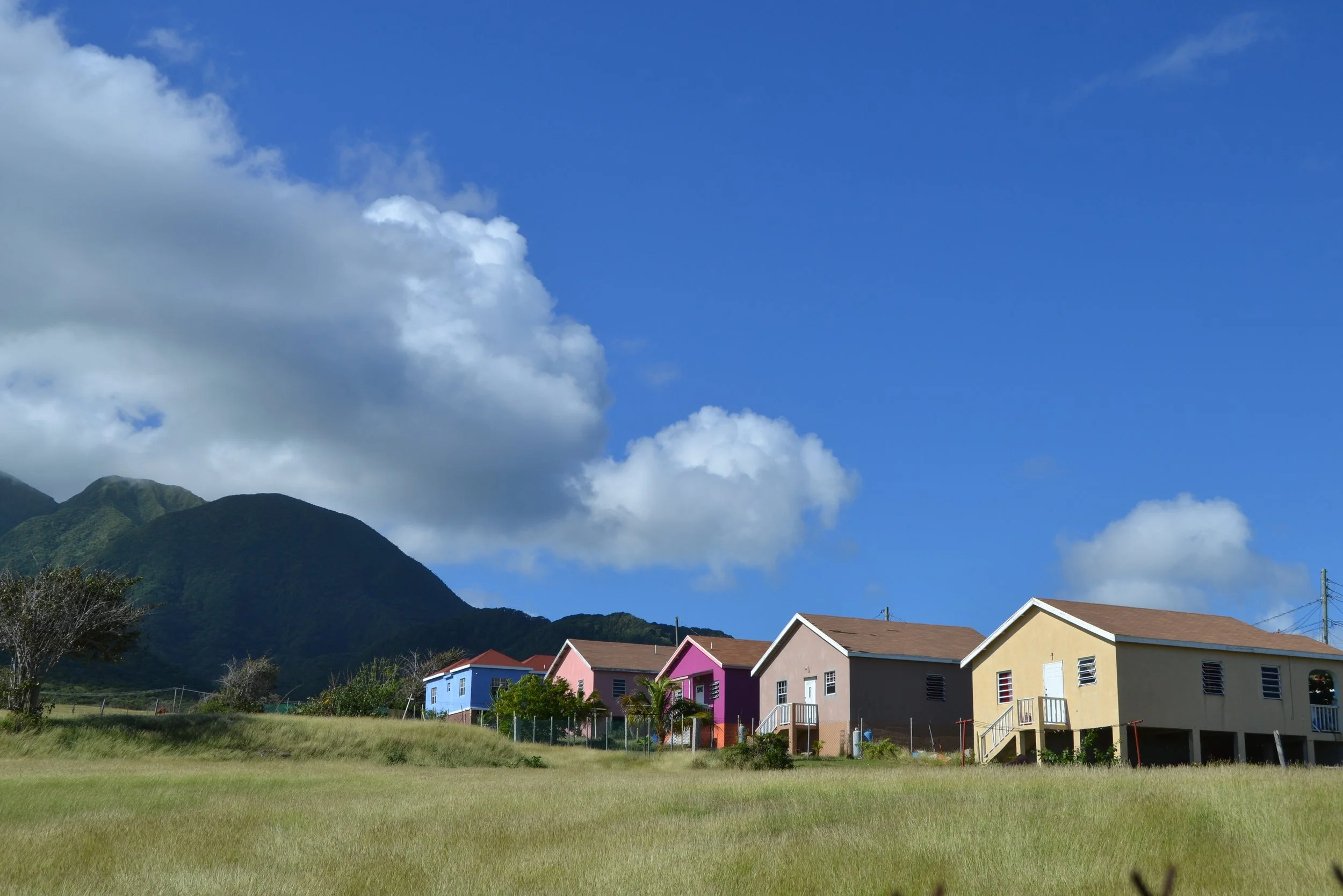  An area of Zion with many colorfully painted homes. 