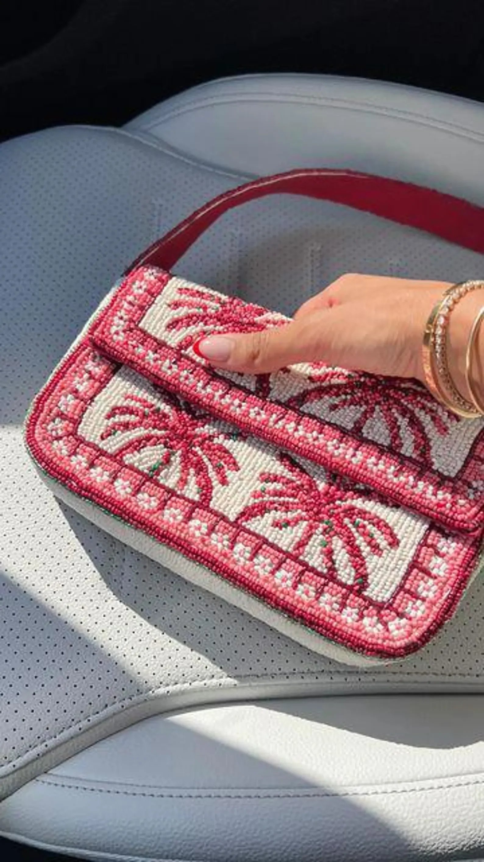 Beaded Palm Tree Handbag