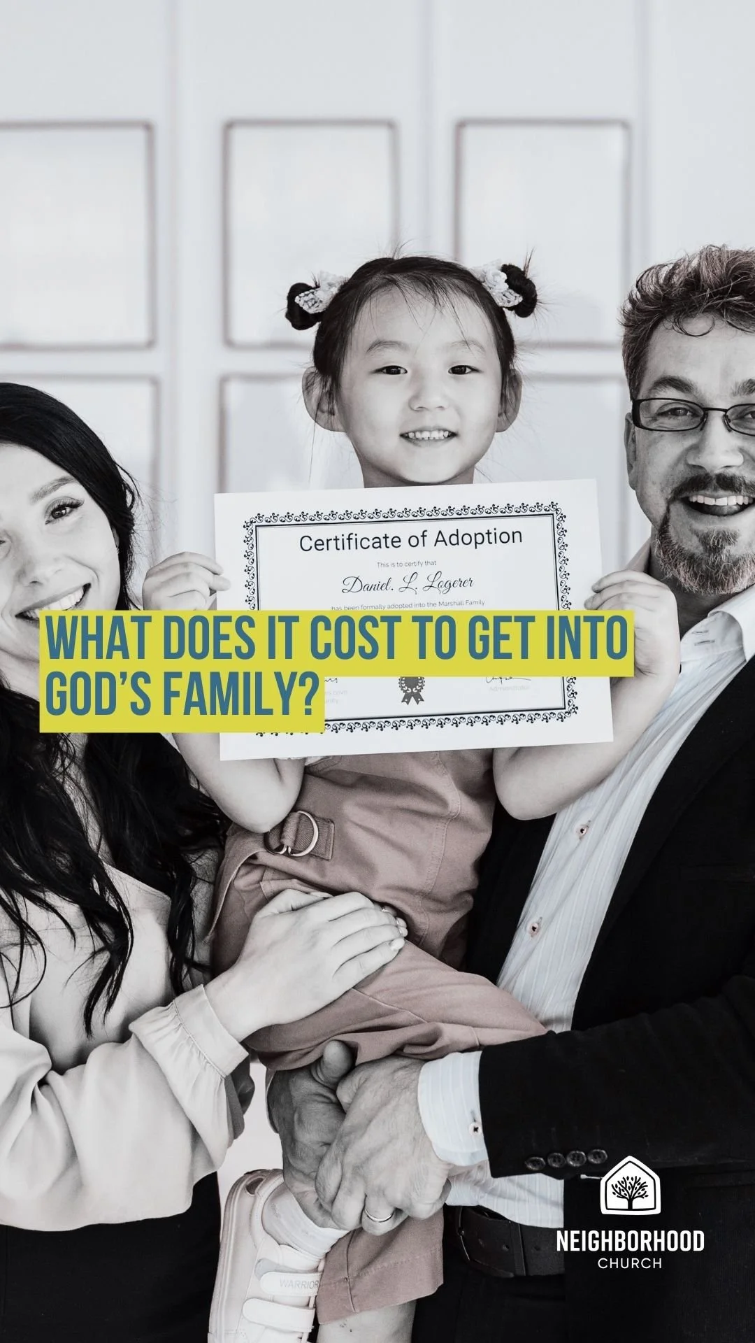 What does it cost to get into God’s family?