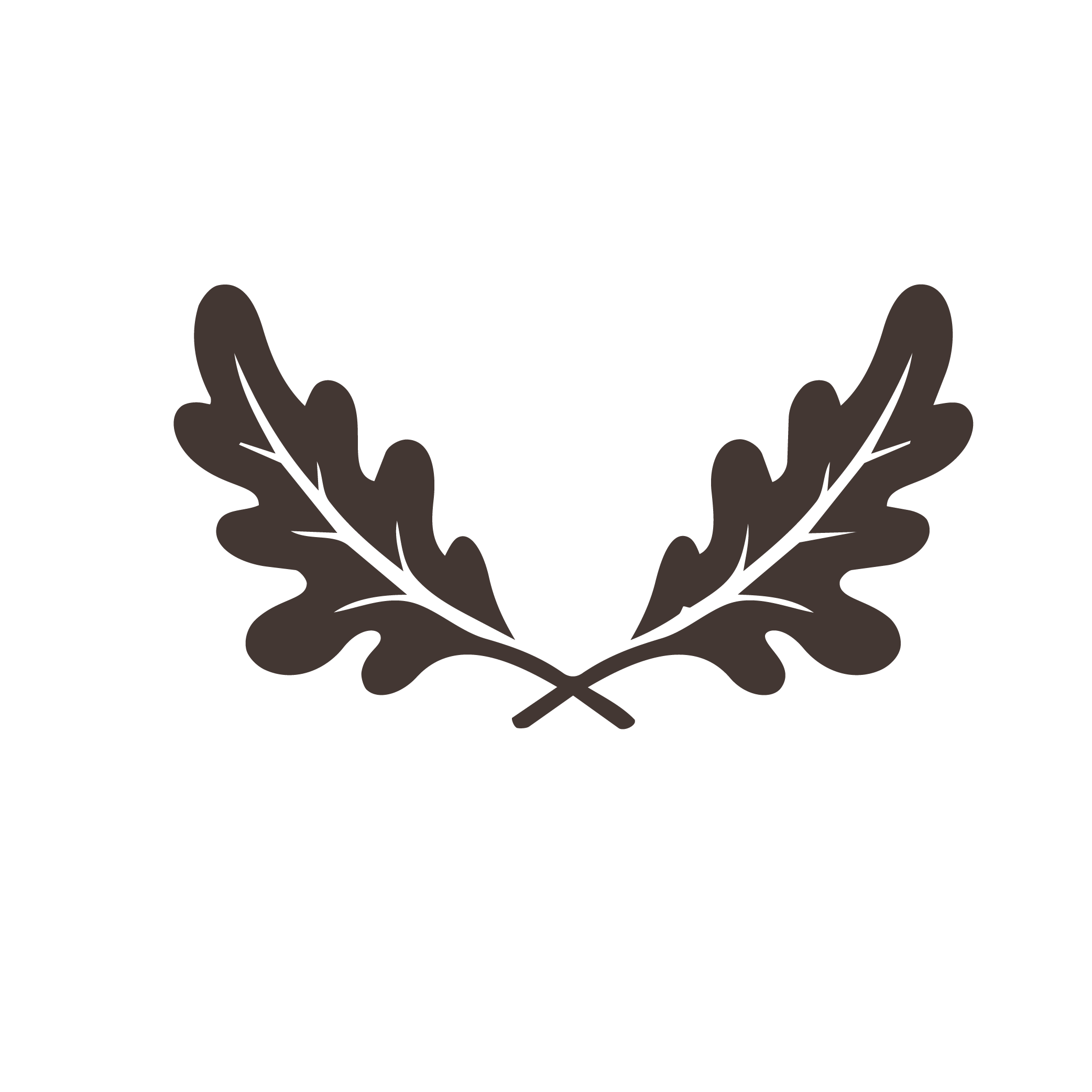 A black background with a stylized deer head outline in gray, featuring antlers.