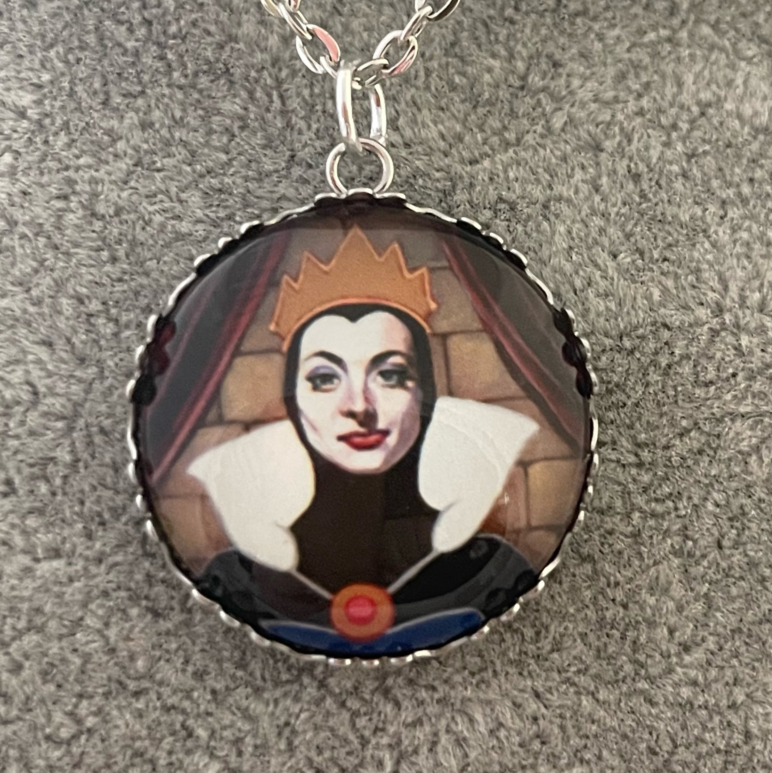Enchanted Disney Snow White 3.5mm Garnet and 1/8 CT. T.W. Diamond Pendant  in Sterling Silver and 10K Rose Gold - 19